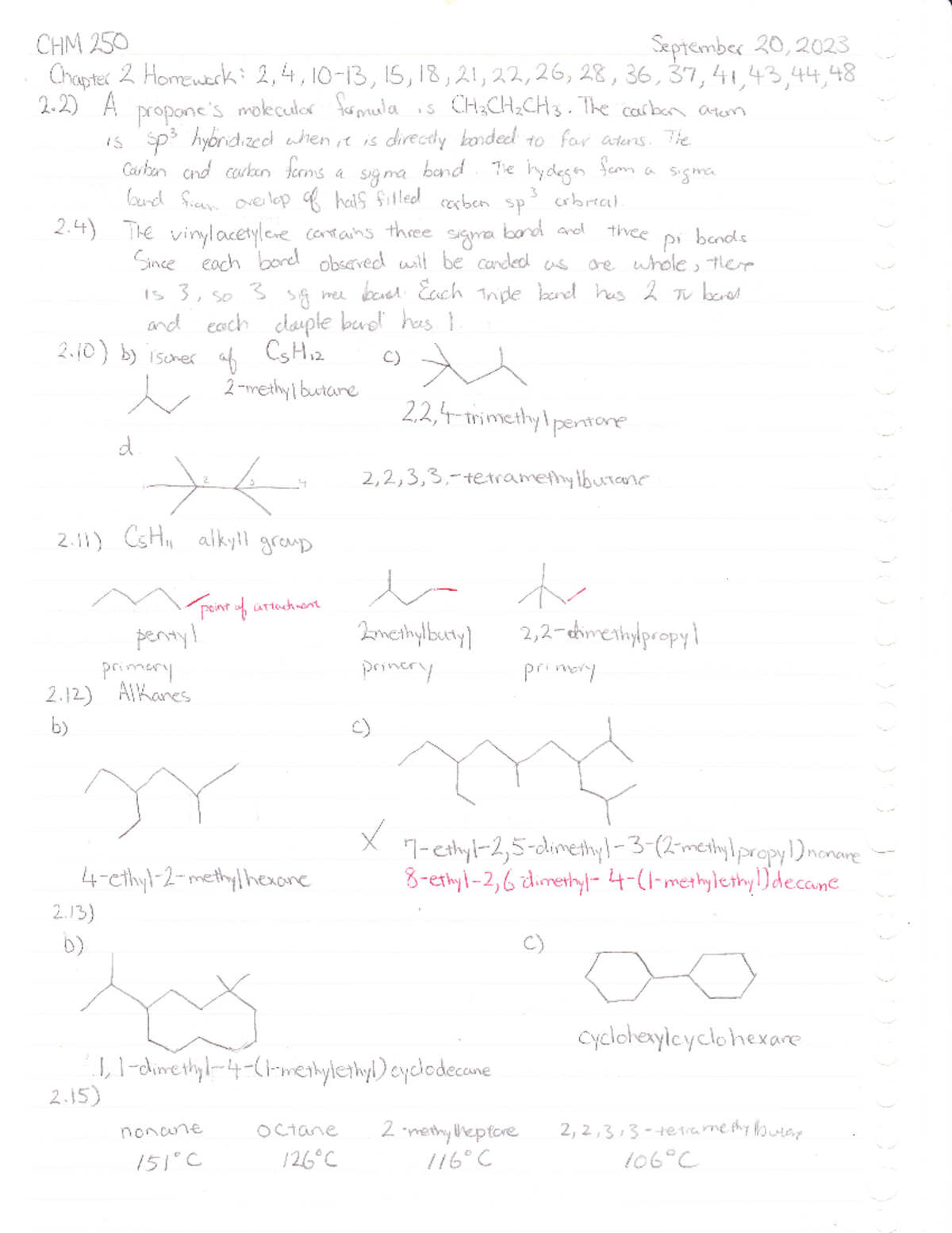 Homework 2 - CHM 250 - Studocu