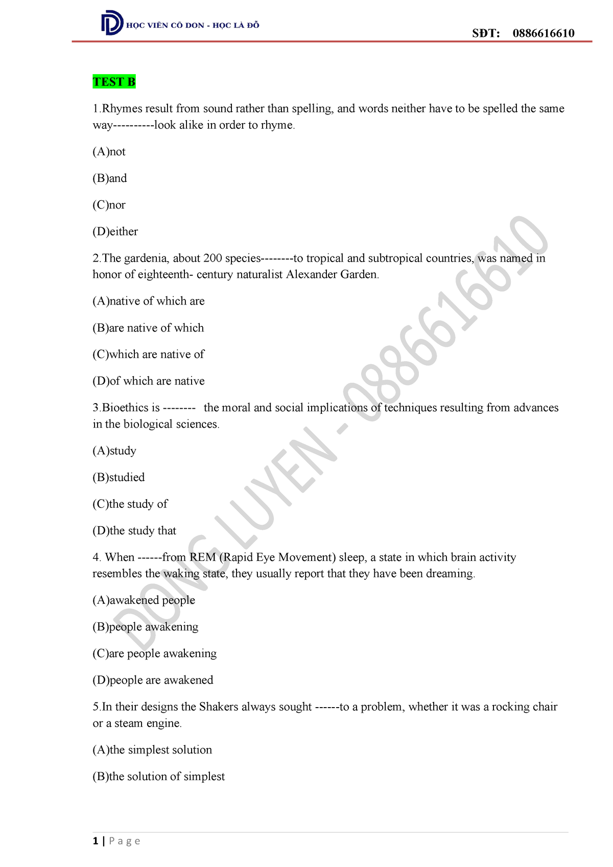 Test-B - Ahdvbdudjrnnri - TEST B 1 Result From Sound Rather Than ...