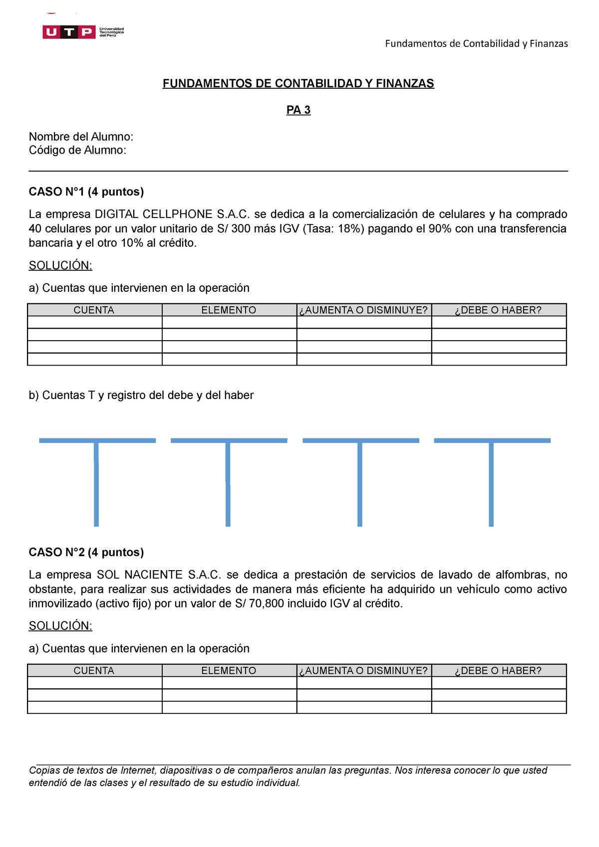 Semana 11 - PA3 - Partida Doble - Fundamentos De Contabilidad Y ...