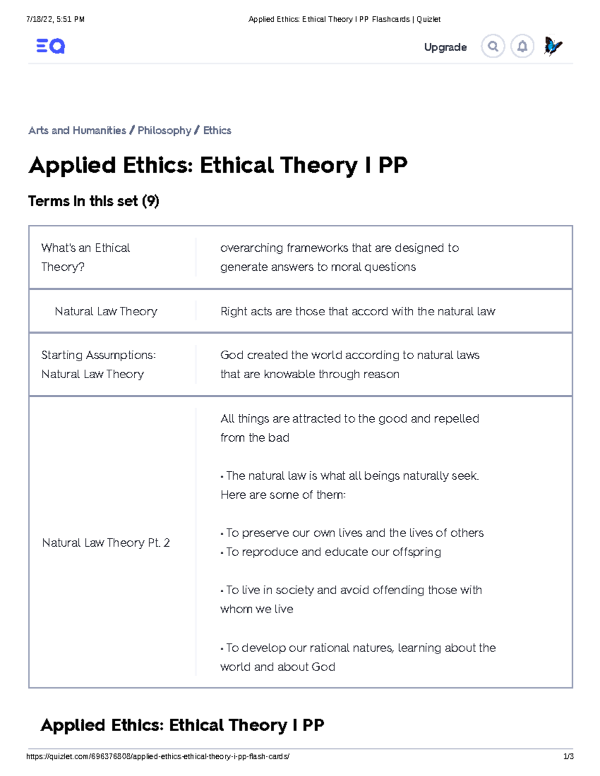 Applied Ethics Ethical Theory I PP Flashcards Quizlet - 2 All Things ...