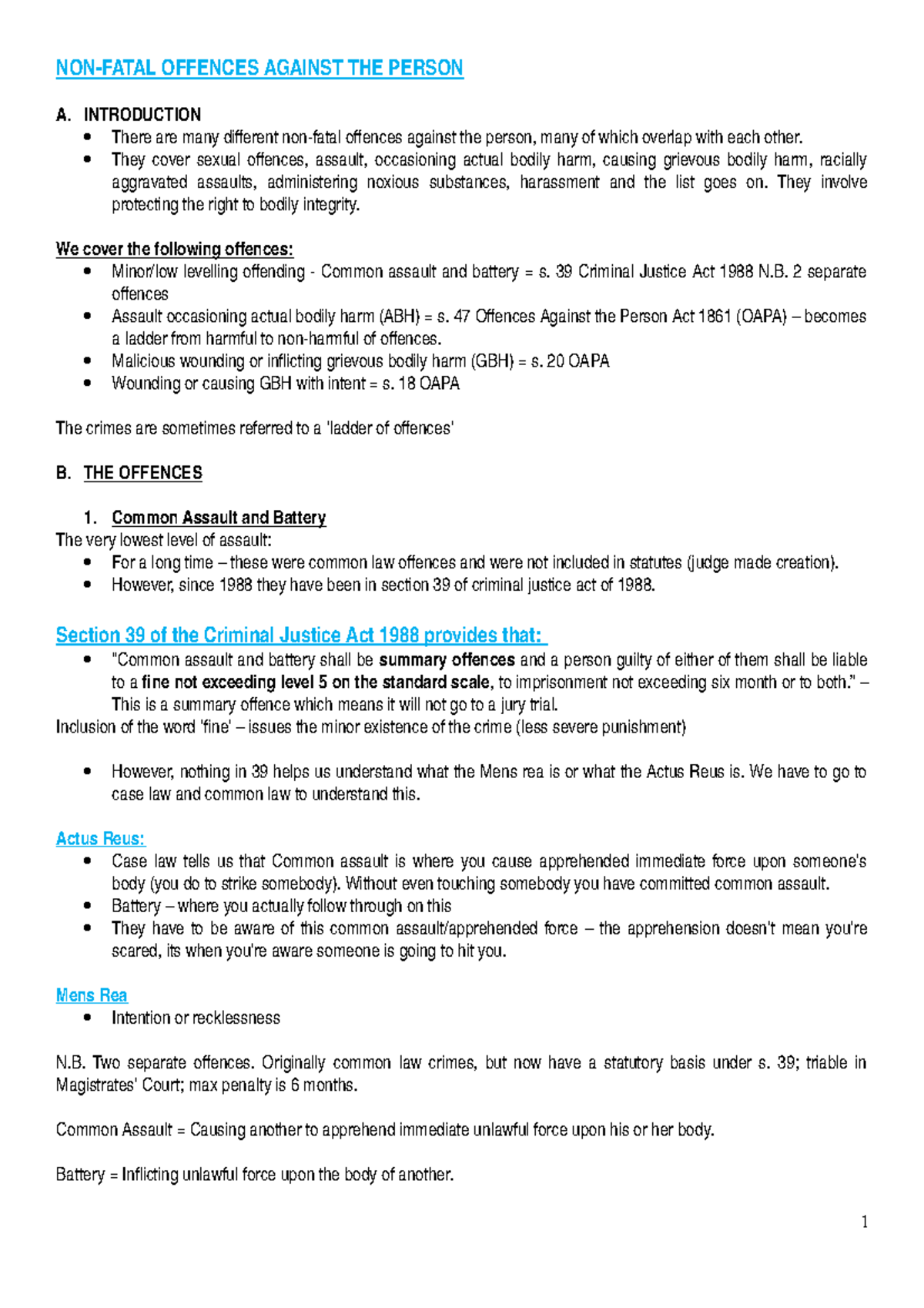 non-fatal-offences-topic-8-non-fatal-offences-against-the-person-a