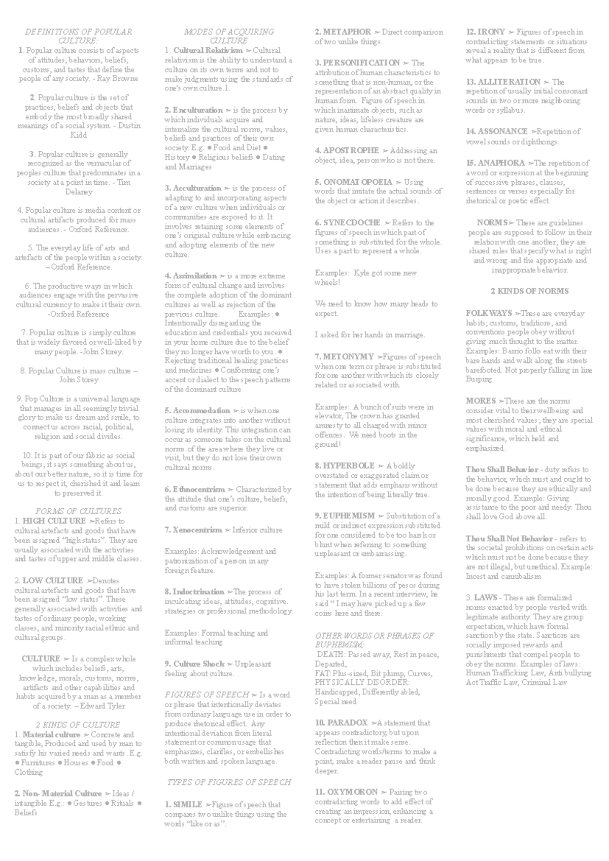 Definition of Pop Culture - DEFINITIONS OF POPULAR CULTURE: Popular ...