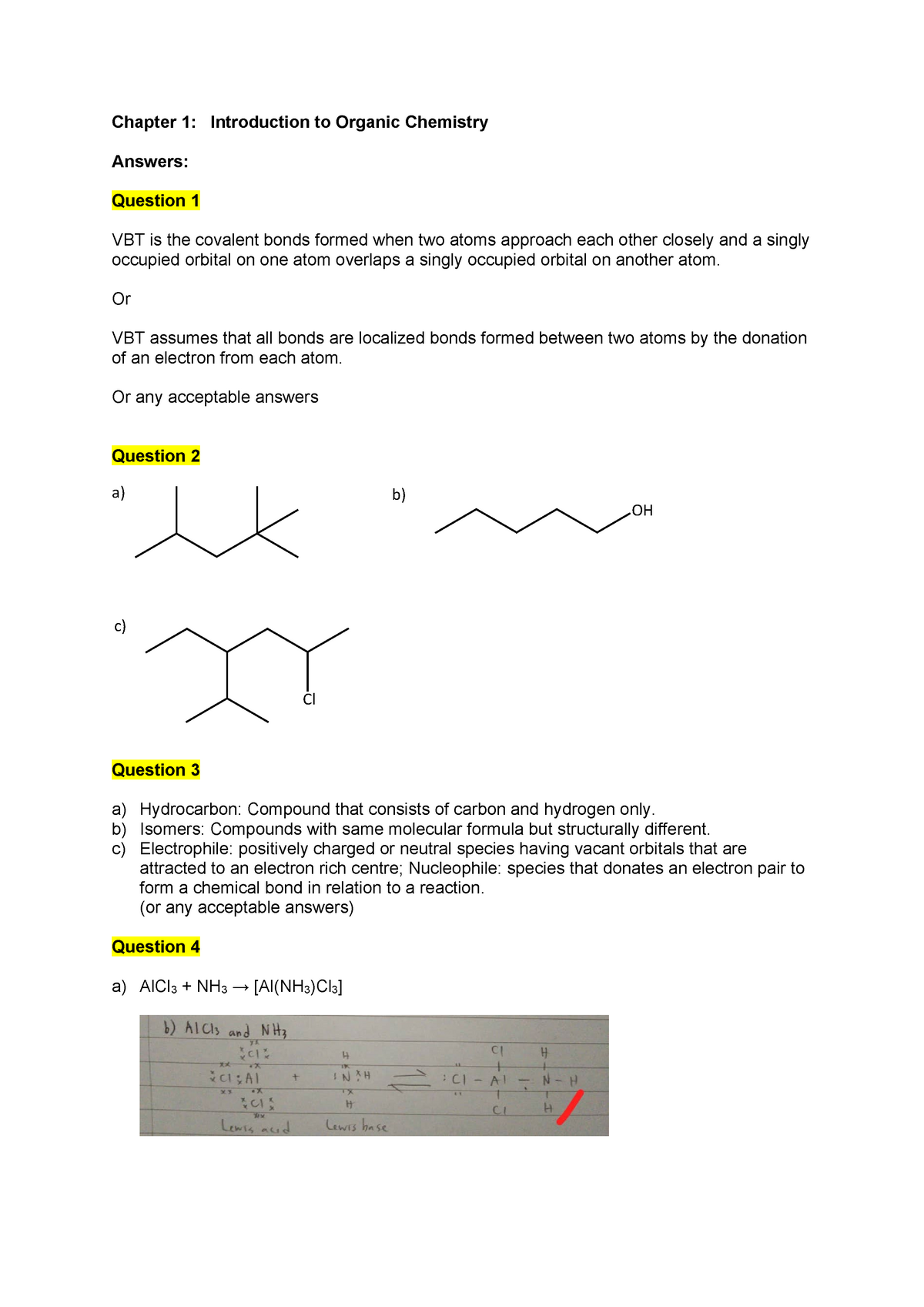 Tutorial Answer Chapter 1 - Fundamental Of Organic Chemistry - UiTM ...