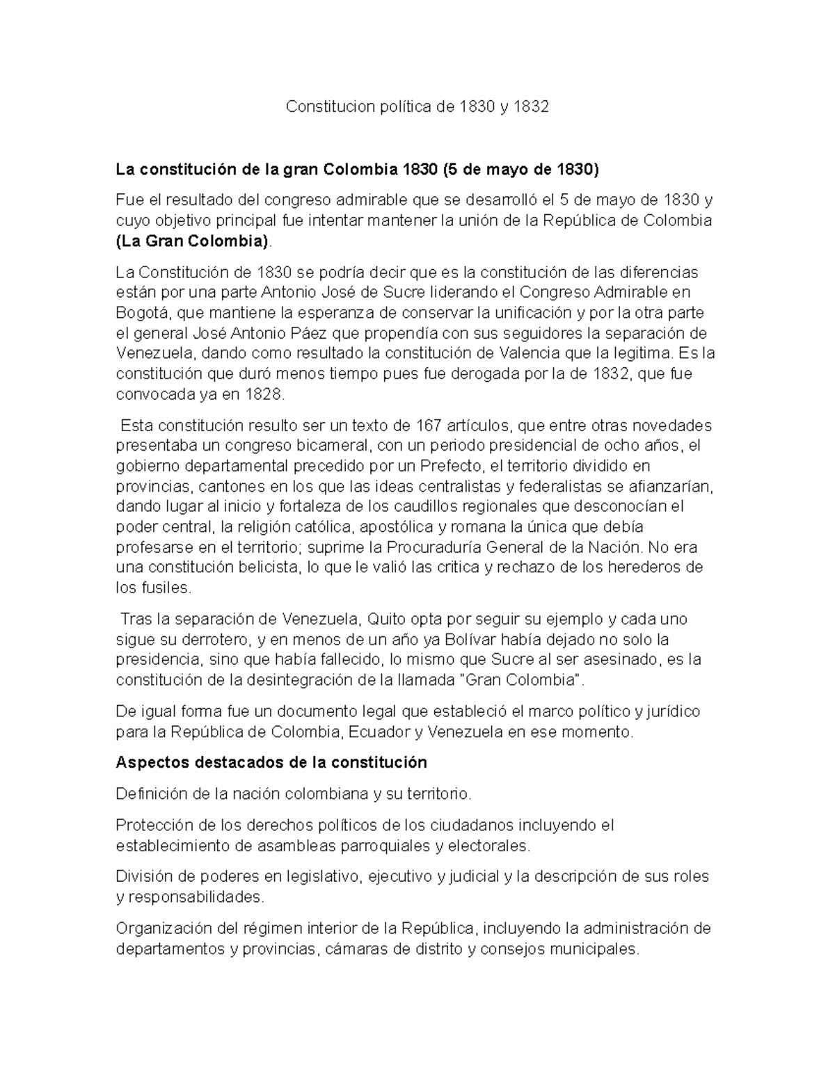 Constitucion política de 1830 y 1832 La Constitución de 1830 se