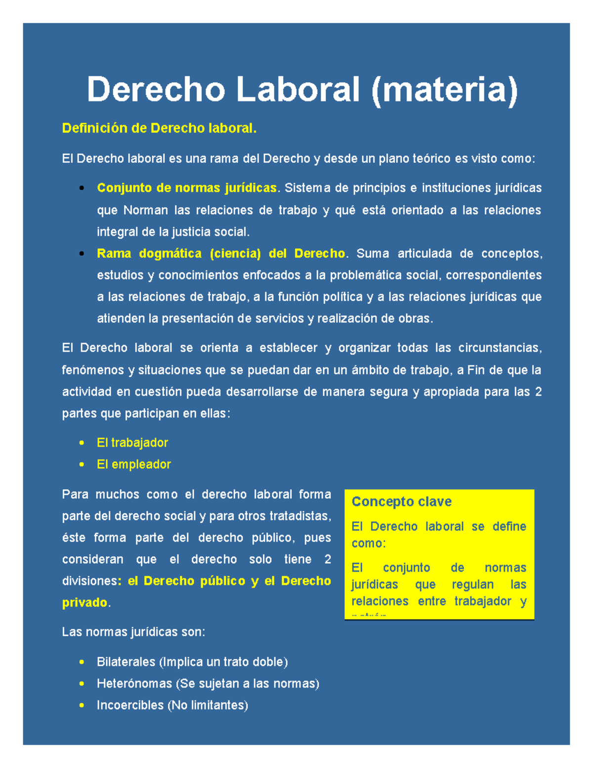 Derecho Laboral El Derecho Laboral Es Una Rama Del Derecho Y Desde Un Plano Teórico Es Visto 1893