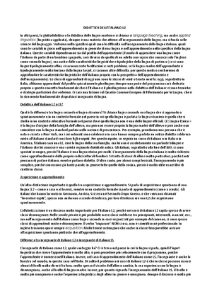 Didattica DELL - Appunti dettagliati - DIDATTICA DELL’ITALIANO 20/20 ...