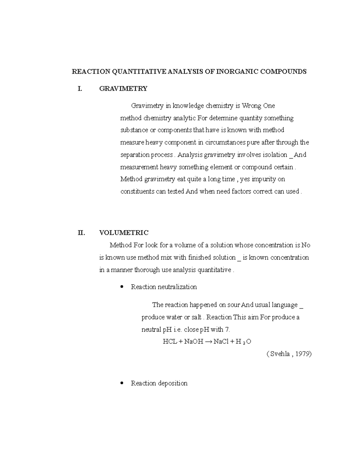 Test chemistry designed For identify - REACTION QUANTITATIVE ANALYSIS ...