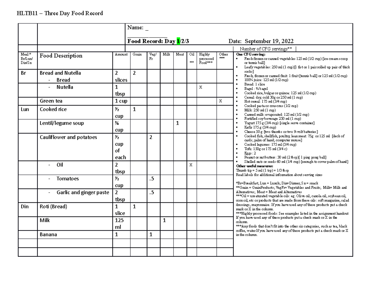 food-record-sheet-day-1-hltb11-three-day-food-record-name