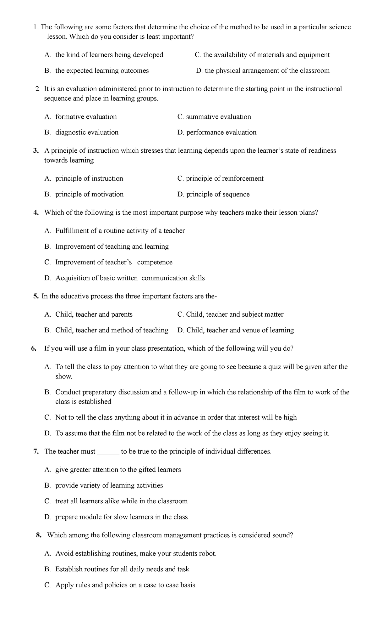 Enrichment-QUIZ - qiz - The following are some factors that determine ...