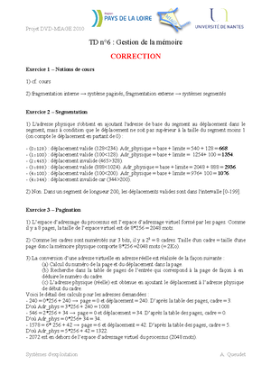 Correction TD4 Ordonnancement - TD N°4 : Ordonnancement CORRECTION ...