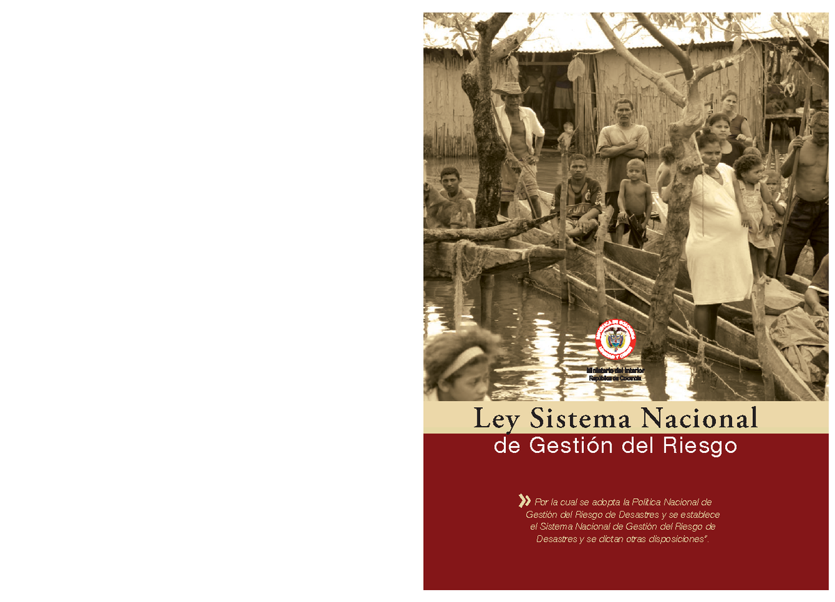 Ley 1523 - Sistema Nacional para la gestión del riesgo de desastres ley