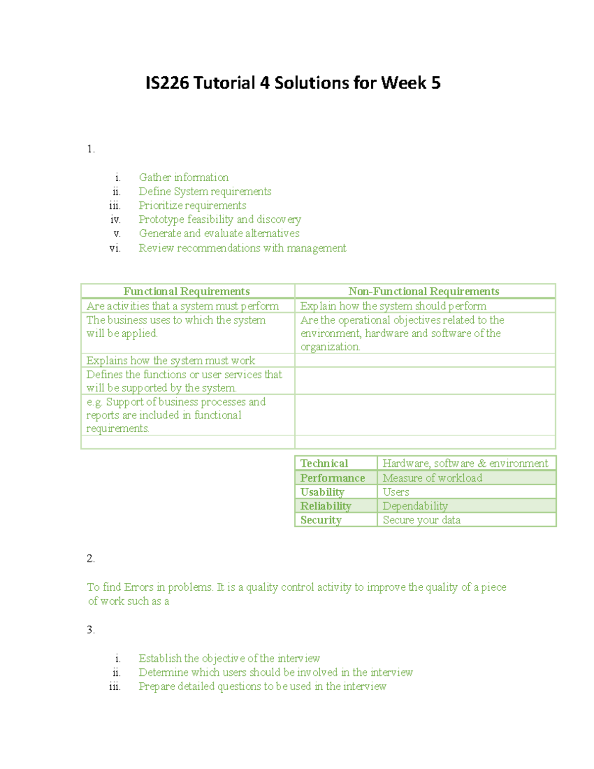 IS226 Week 5-Tutorial 4 Solutions - IS226 Tutorial 4 Solutions For Week ...