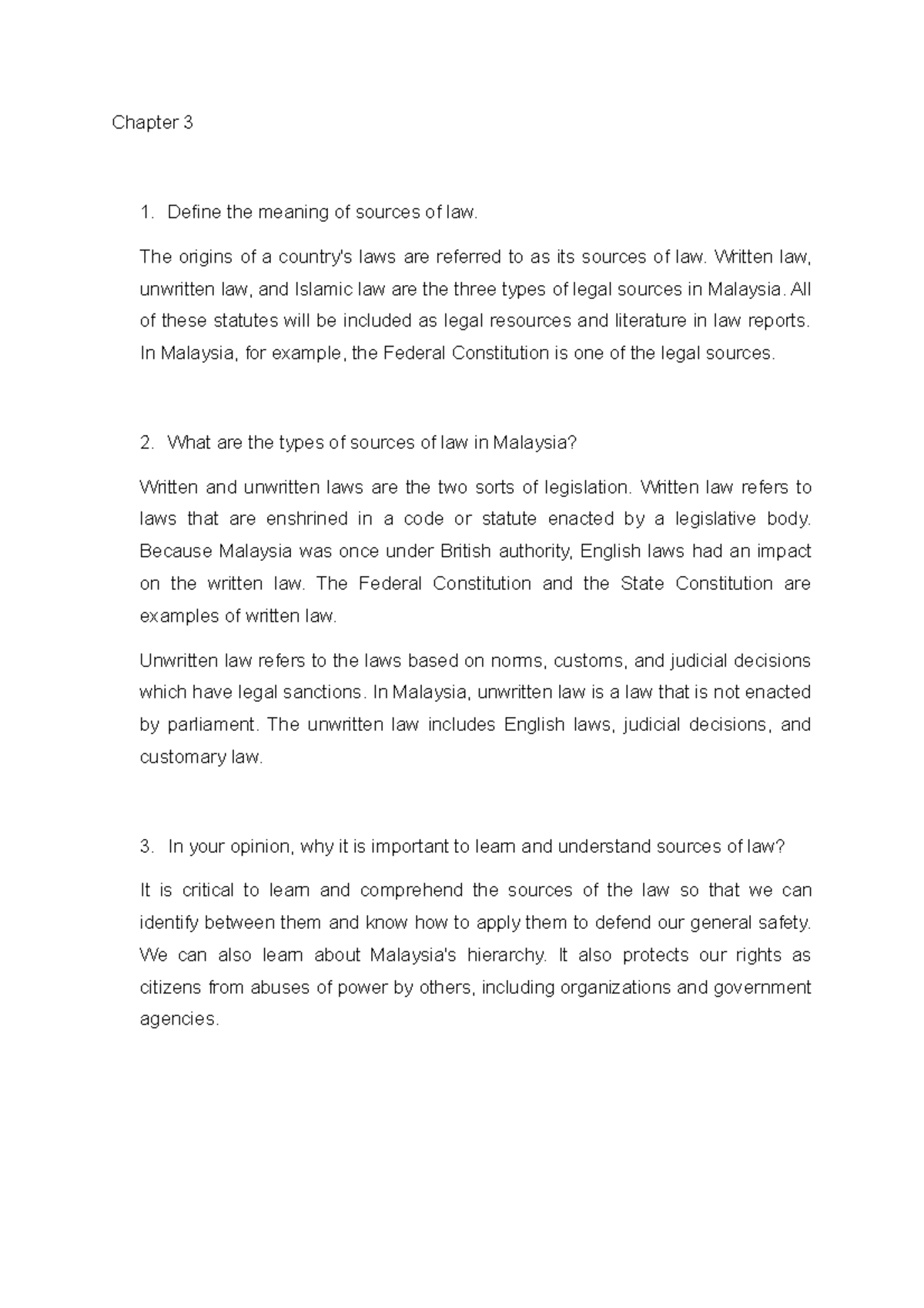 2nd tuto PAD ADMIN Chapter 3 Define the meaning of sources of law