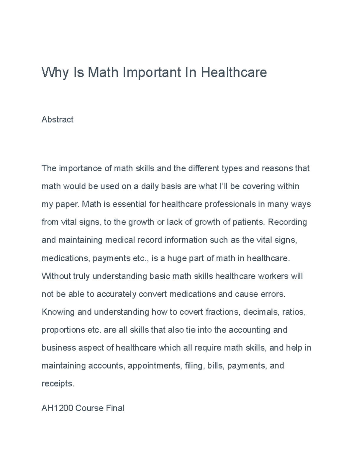 Is Math Important In Medicine