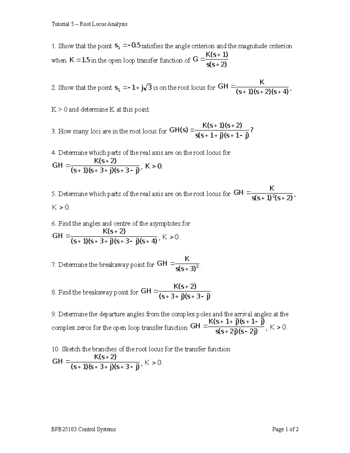 tutorial-6-root-locus-analysis-tutorial-5-root-locus-analysis