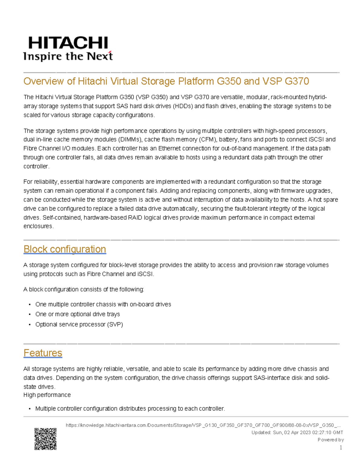 Overview of Hitachi Virtual Storage Platform G350 and VSP G370 - The ...