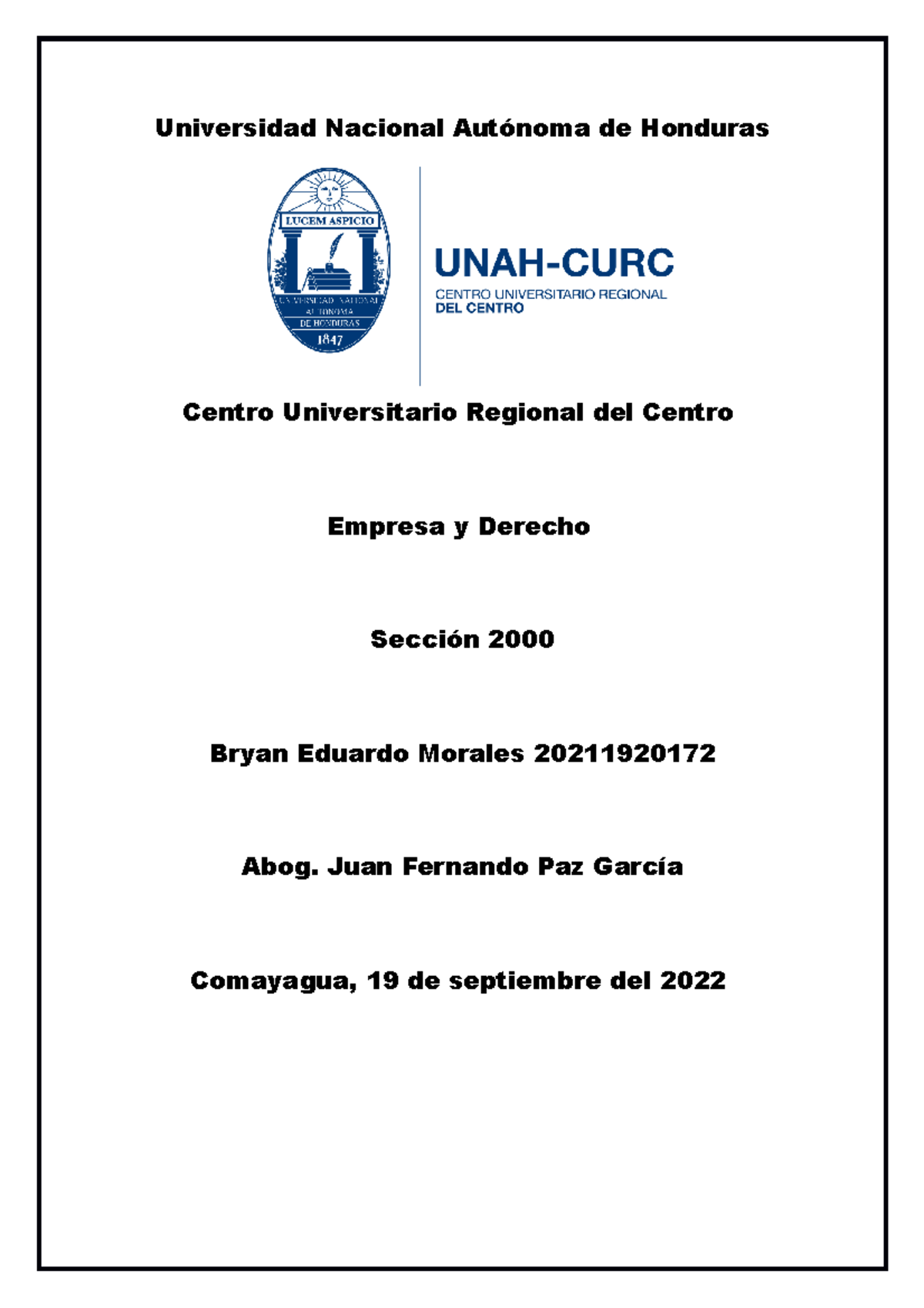 Caracteristicas de la ley - Universidad Nacional Autónoma de Honduras ...
