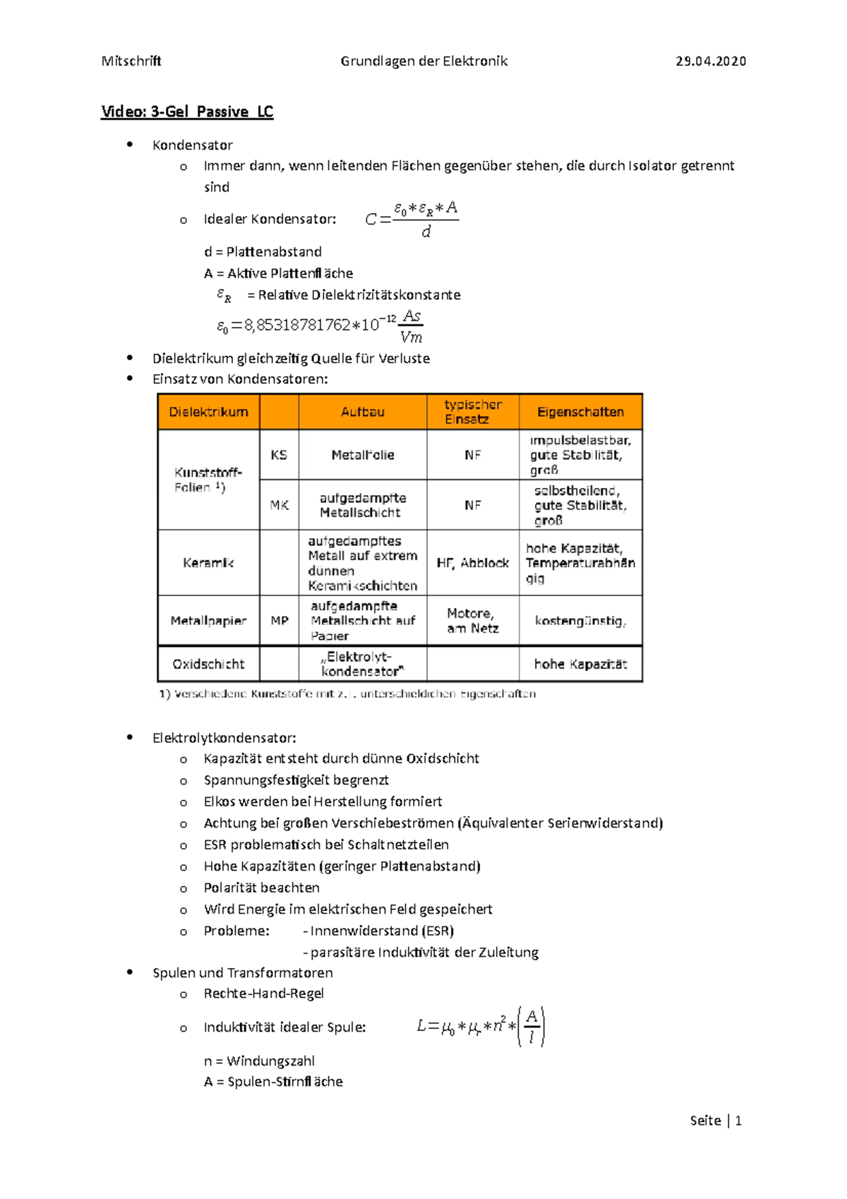 Mitschrift 2020-04-29 GEL - Mitschrift Grundlagen Der Elektronik 29 ...