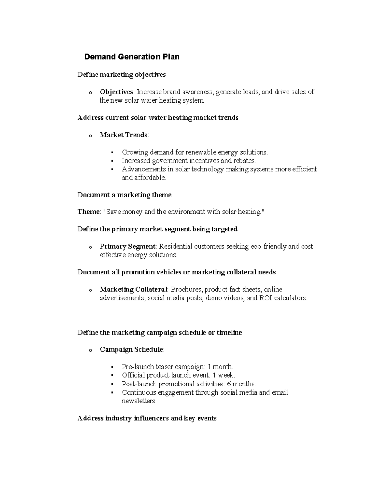 Demand Generation Plan - Demand Generation Plan Define marketing ...