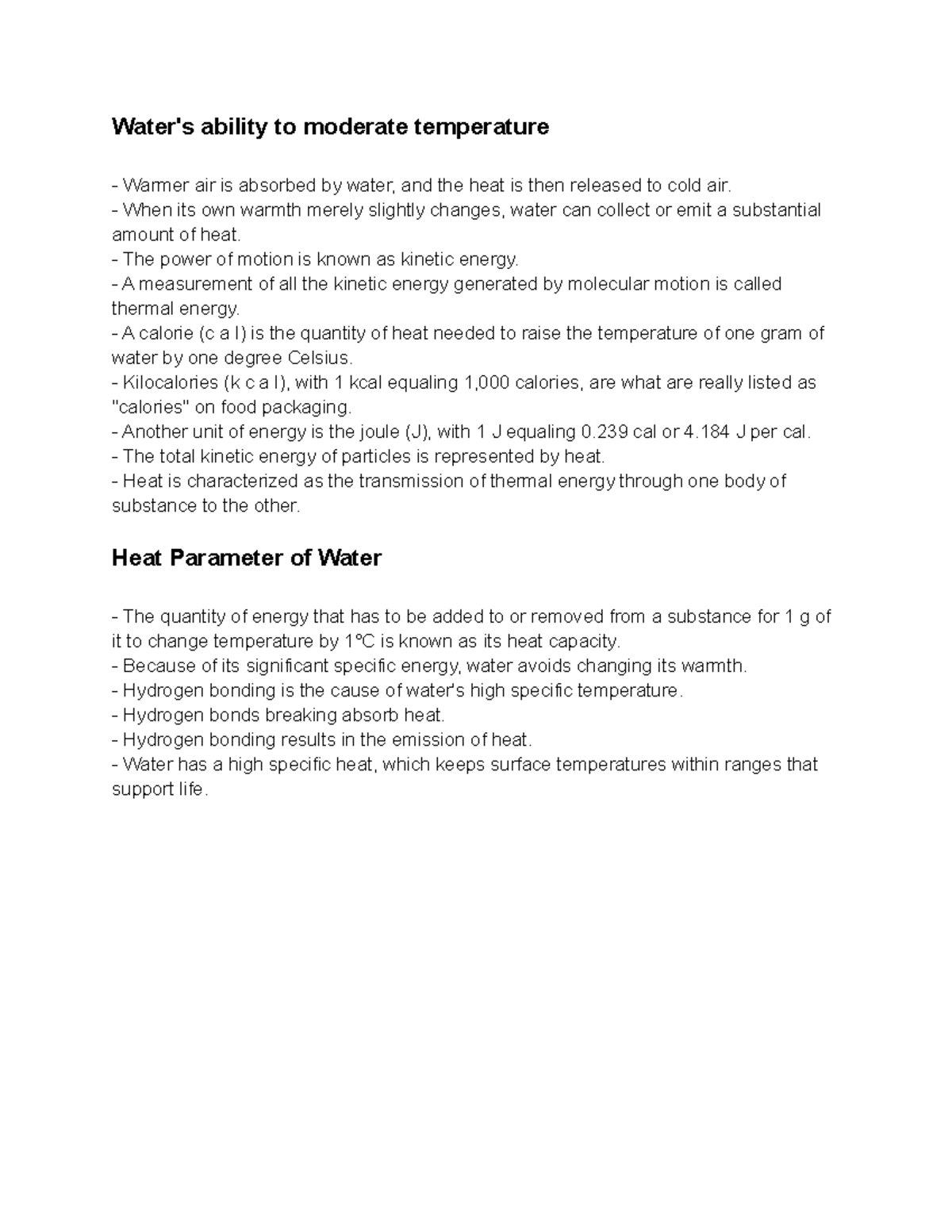 bio101-water-notes-water-s-ability-to-moderate-temperature-warmer-air