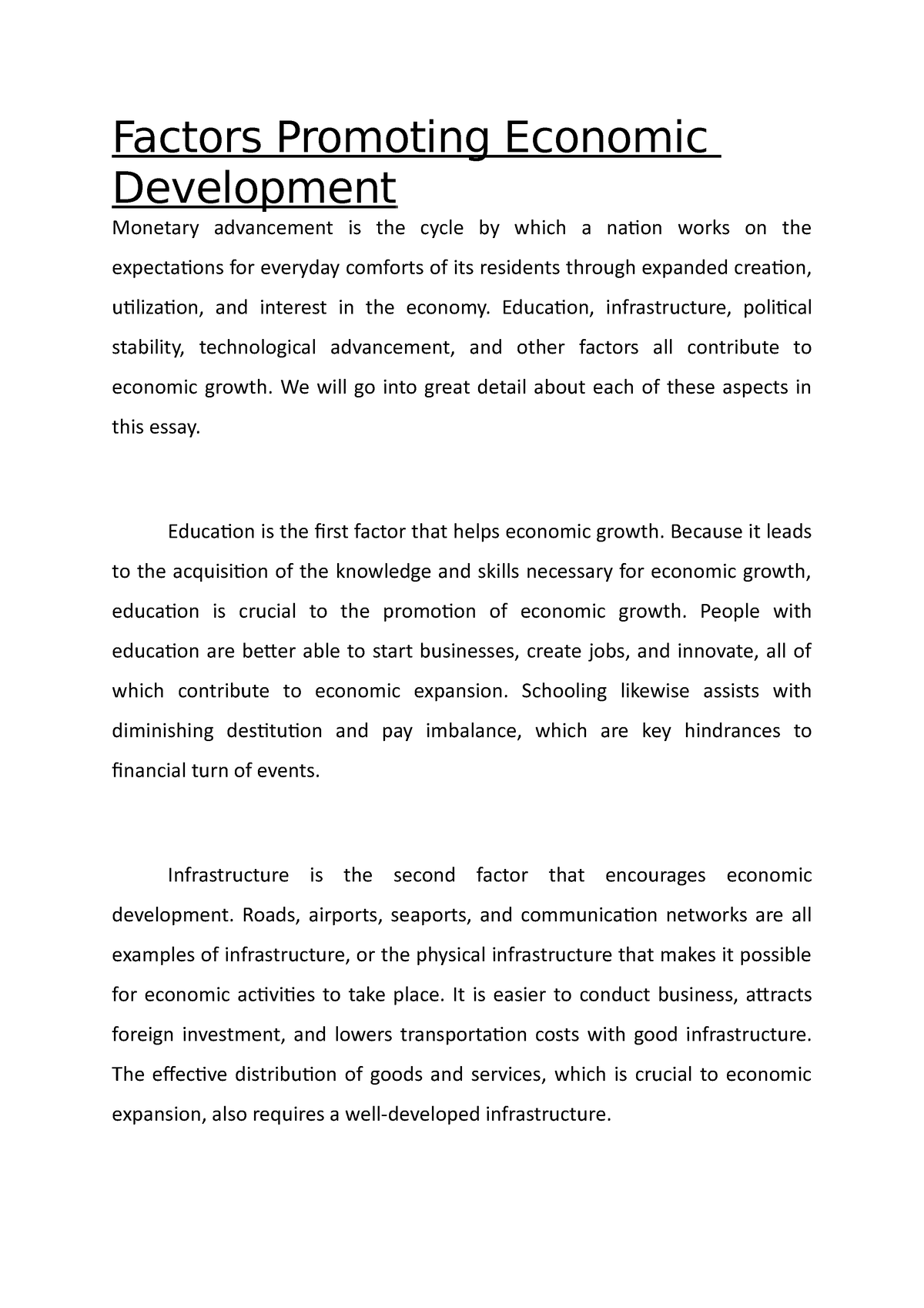 research paper on economic factors