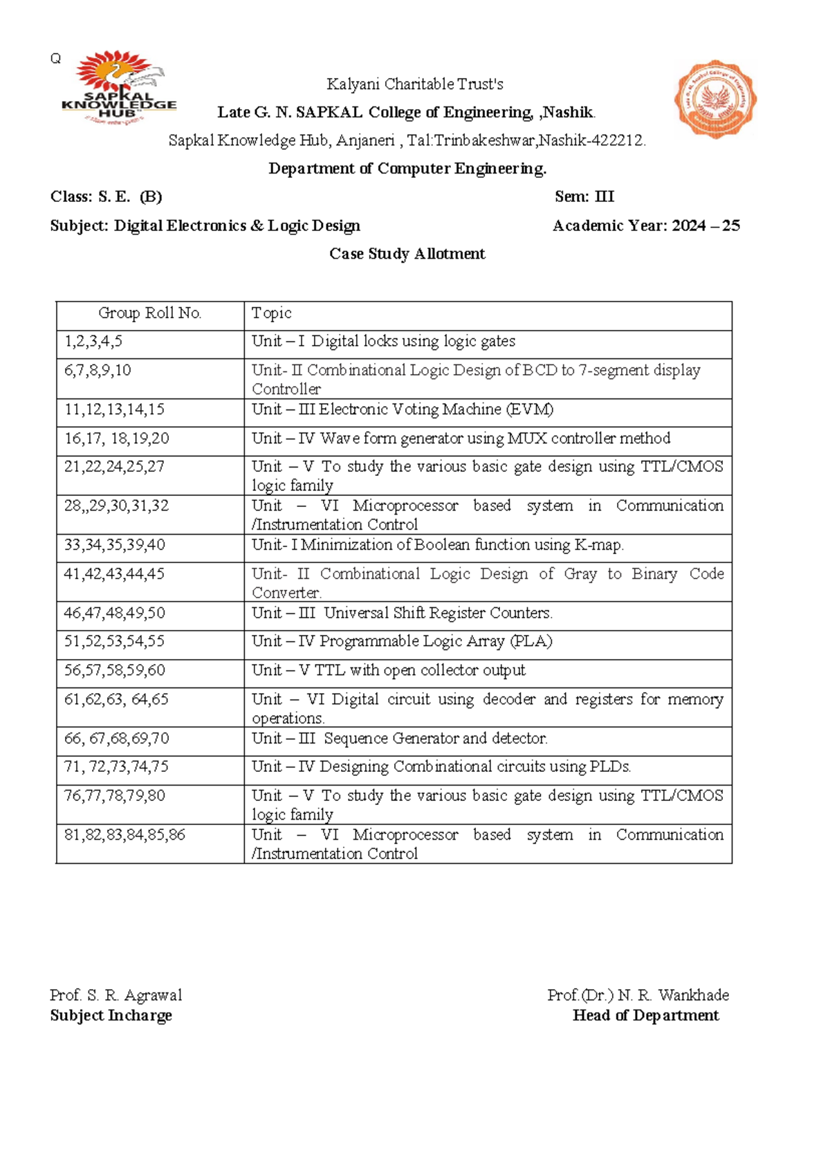 Case Study of DELD SE (B) 24-25 - Q Kalyani Charitable Trust's Late G ...