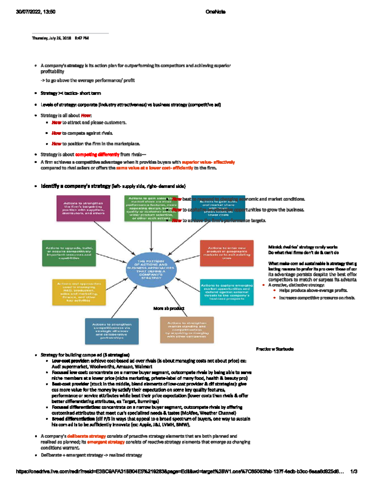 MGMT314 Strategic Management - Week 1 Strategy - 13:50 OneNote Thursday ...