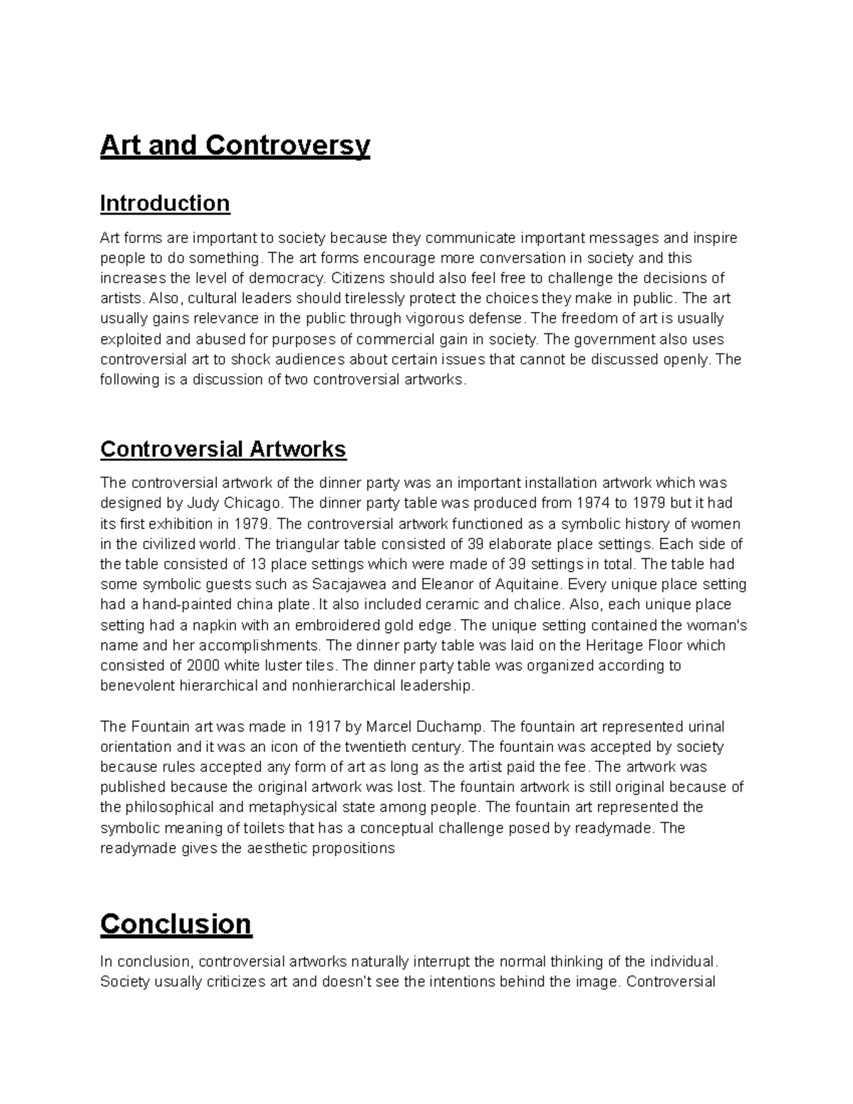 why is art important to society essay