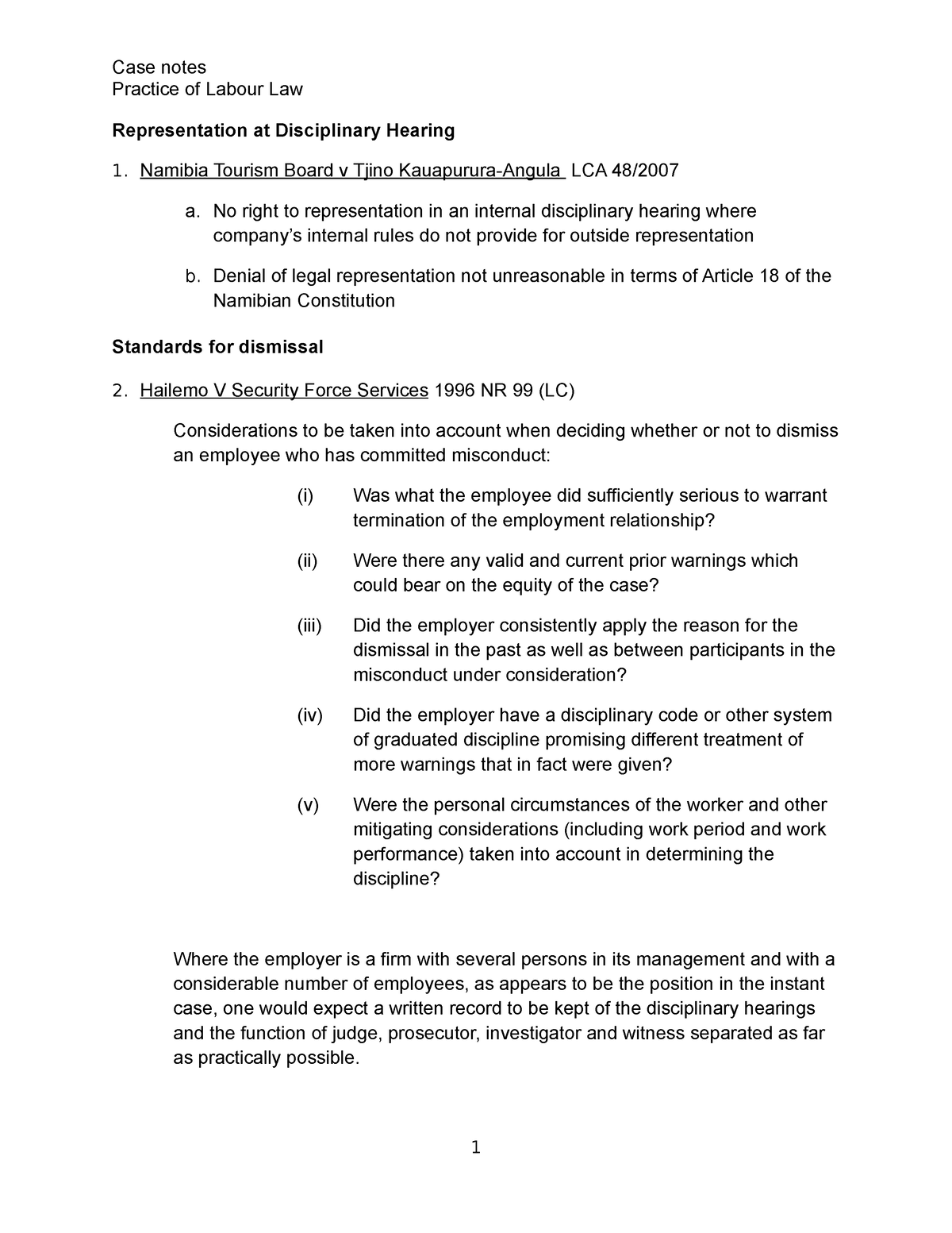 case study for labour law