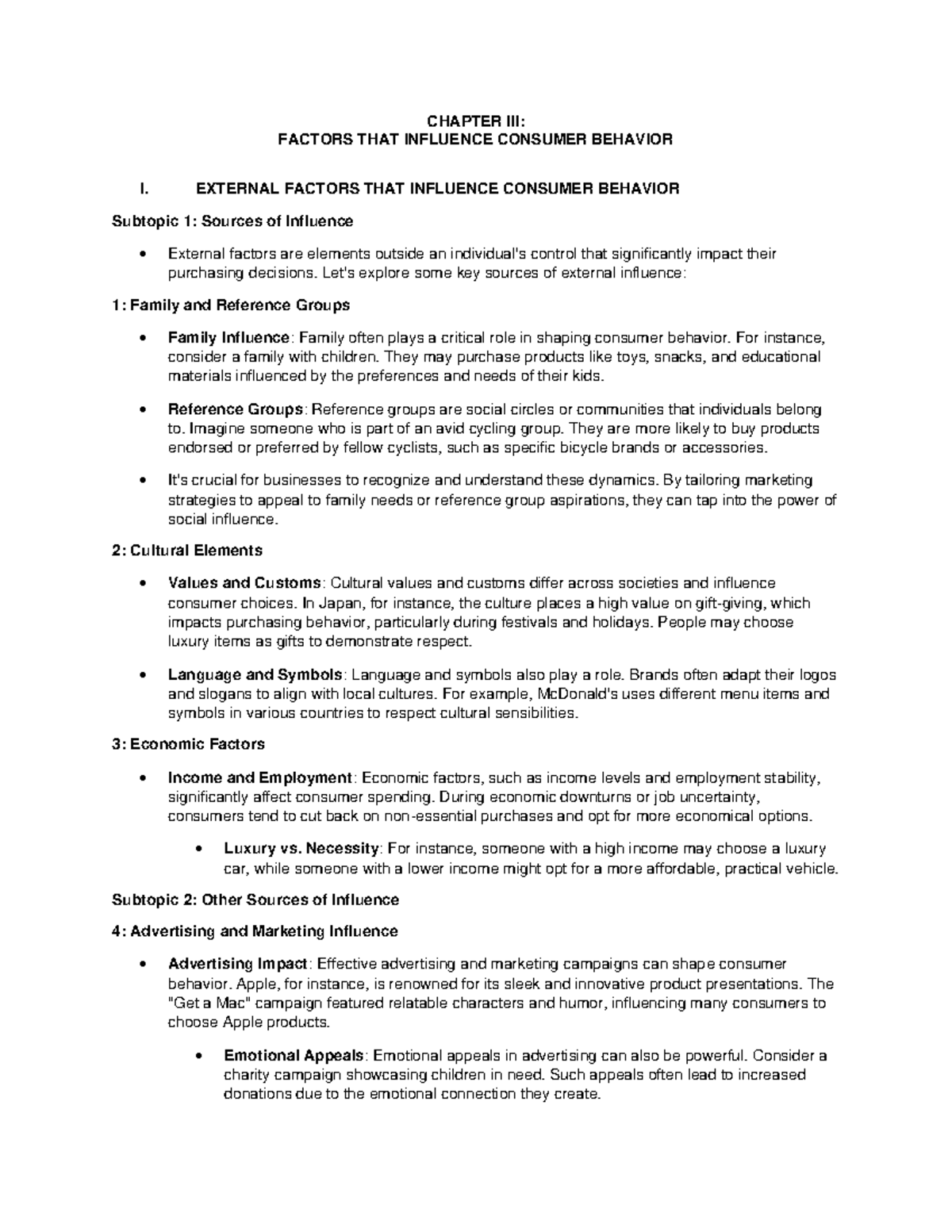 Chapter 3 - Market Research and Consumer Behavior - CHAPTER III ...