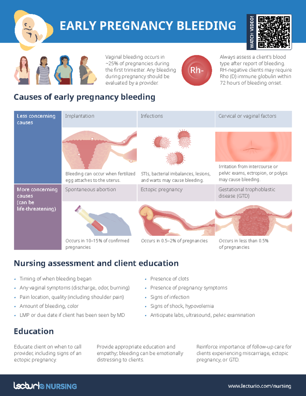 Nursing CS Early-Pregnancy-Bleeding 02 - lecturio/nursing Causes of ...