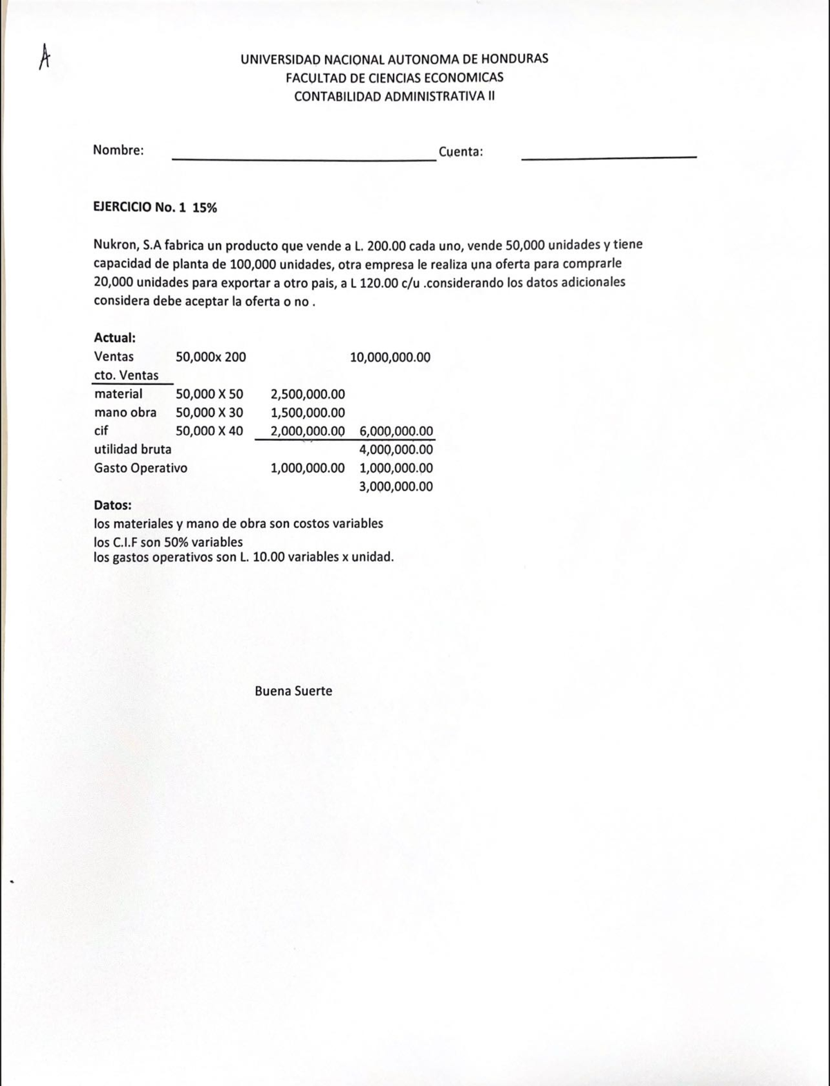 Examen Contabilidad Administrativa Ll - Studocu