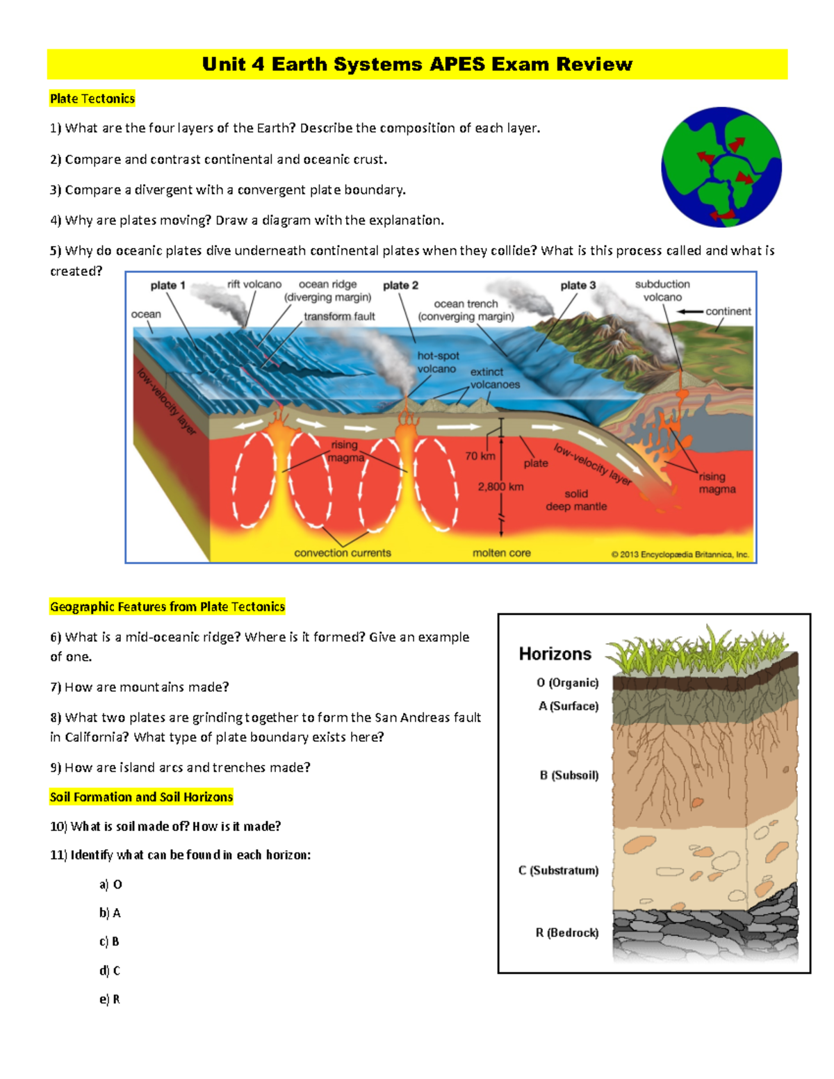 Unit 4 Earth Systems AP Exam Review - Unit 4 Earth Systems APES Exam ...