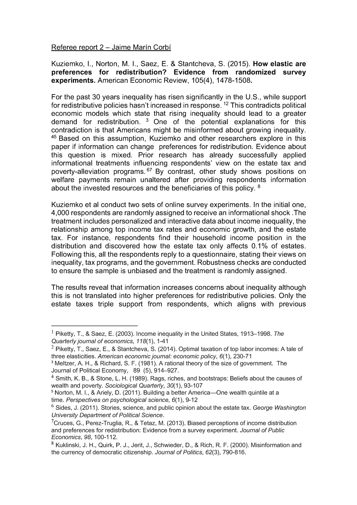 Referee report 29 - Public Economics - 29M02977Y - UvA - StudeerSnel
