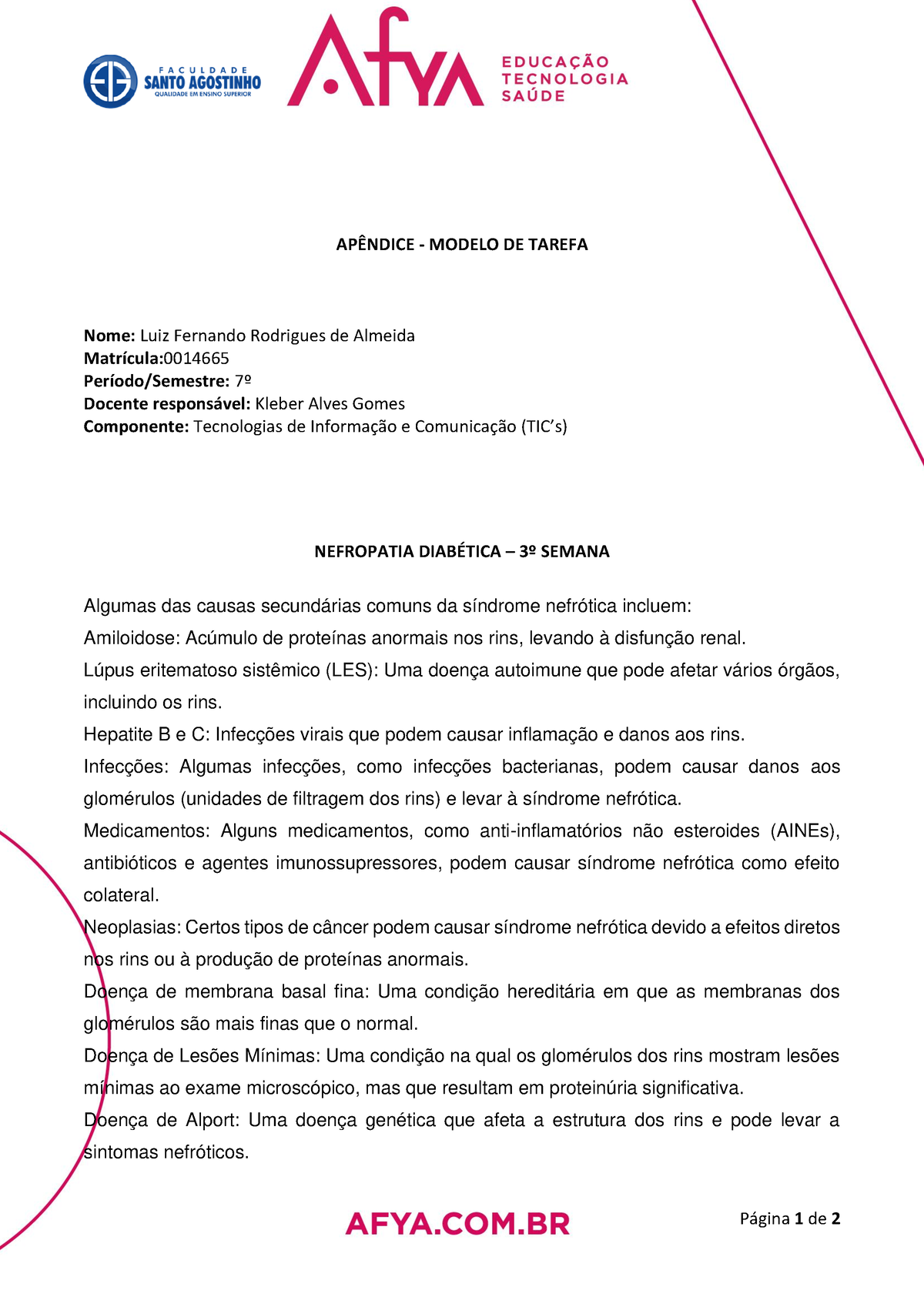 3º Semana Tics - Tics - P·gina 1 De 2 AP NDICE - MODELO DE TAREFA Nome ...