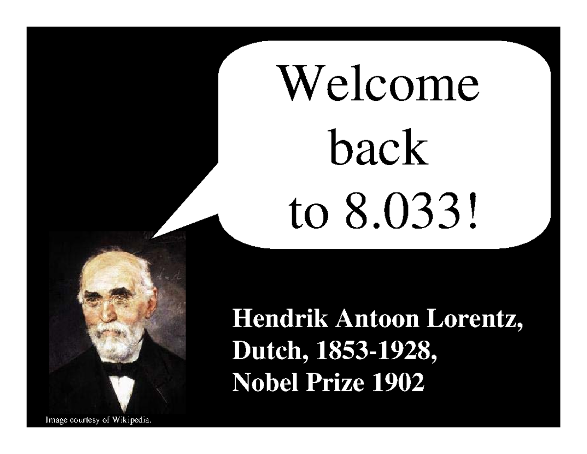 Lecture-4 kinem-1 - Lecture-4 kinem-1 - ####### Hendrik Antoon Lorentz ...