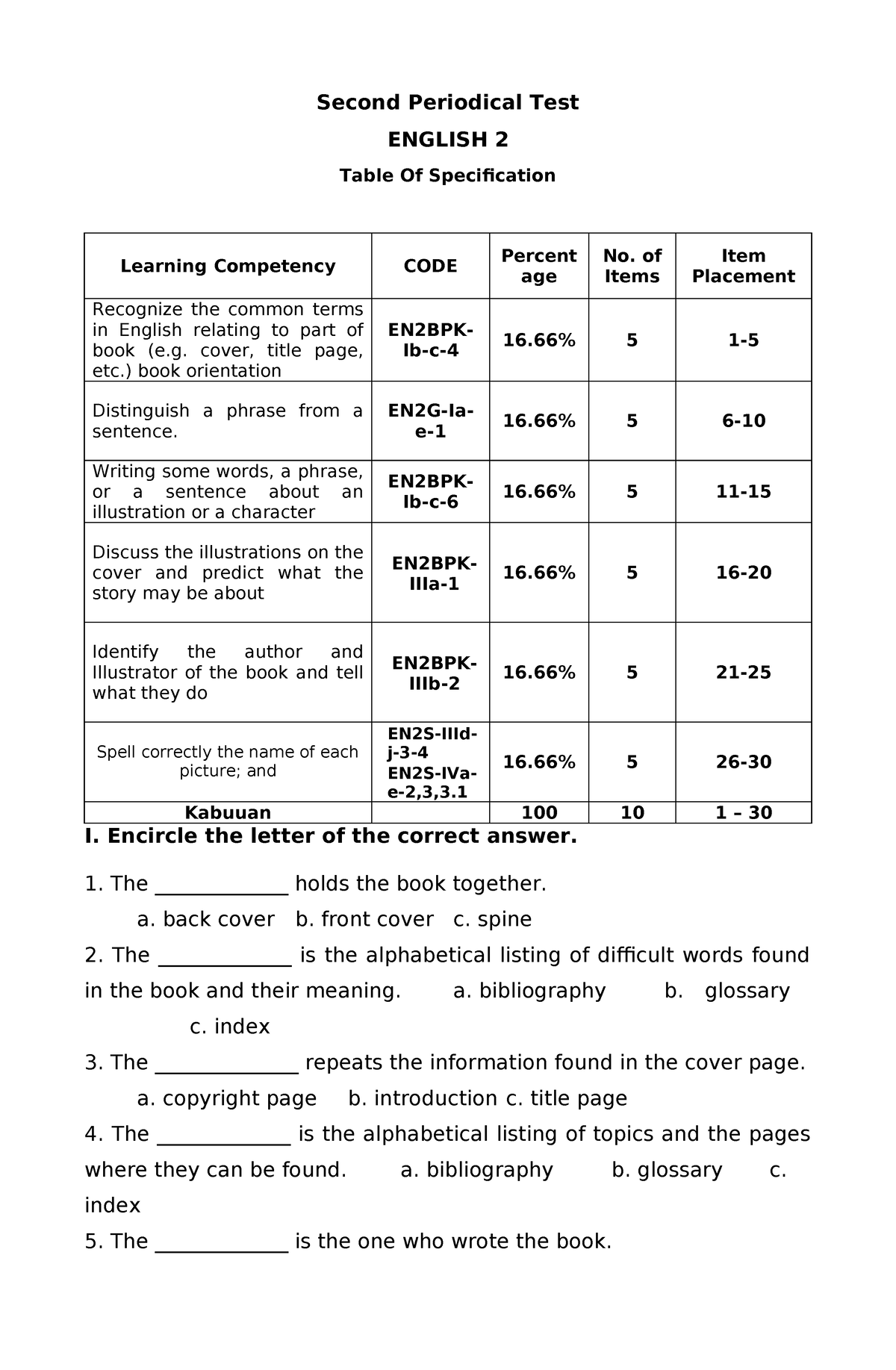 Grade 2 Quarter 2 Summative Tests 2 Modules 3 4 With Answer Keys With Tos All Subjects Eroppa