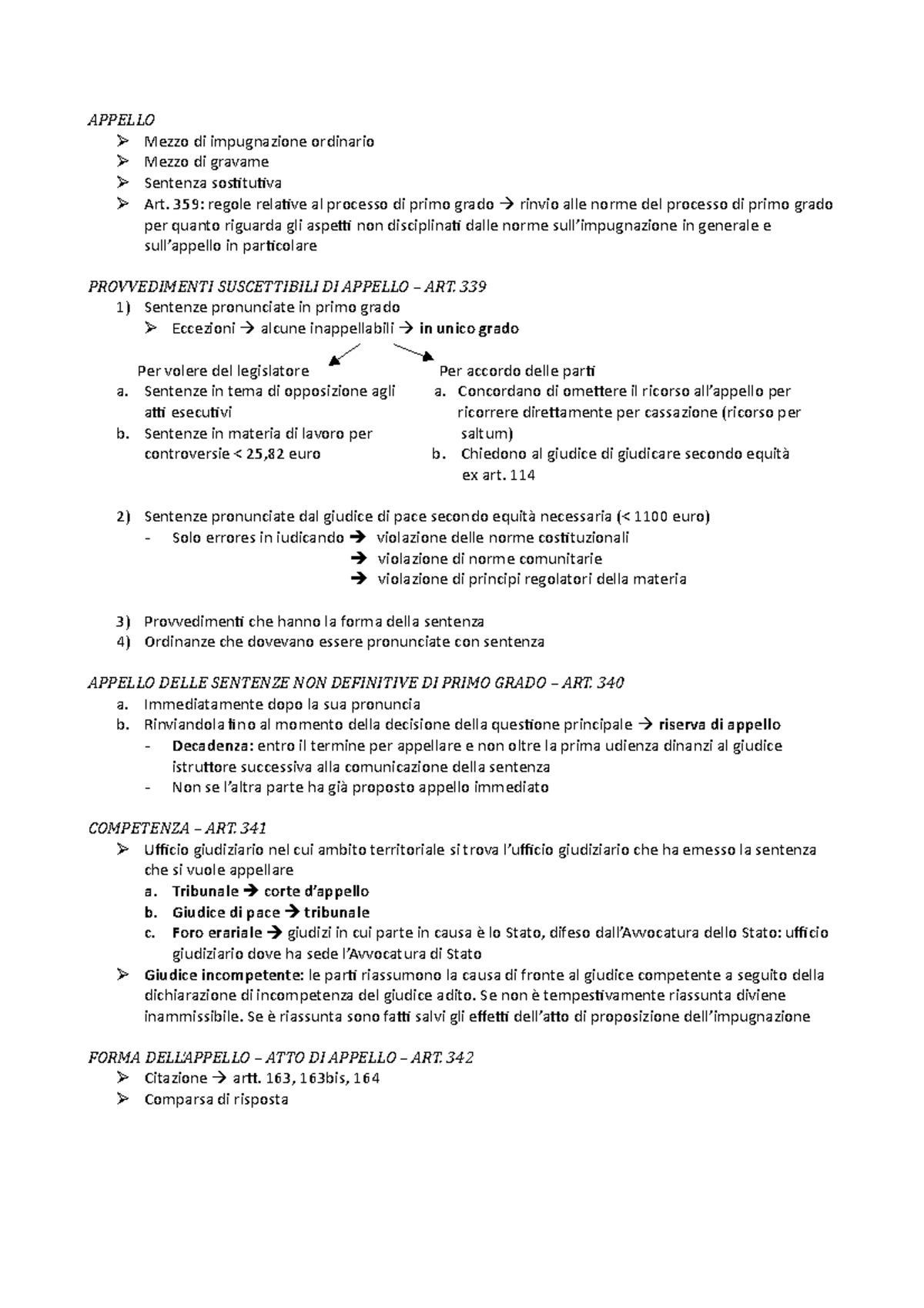 Appello - Diritto processuale civile - APPELLO Mezzo di impugnazione ...