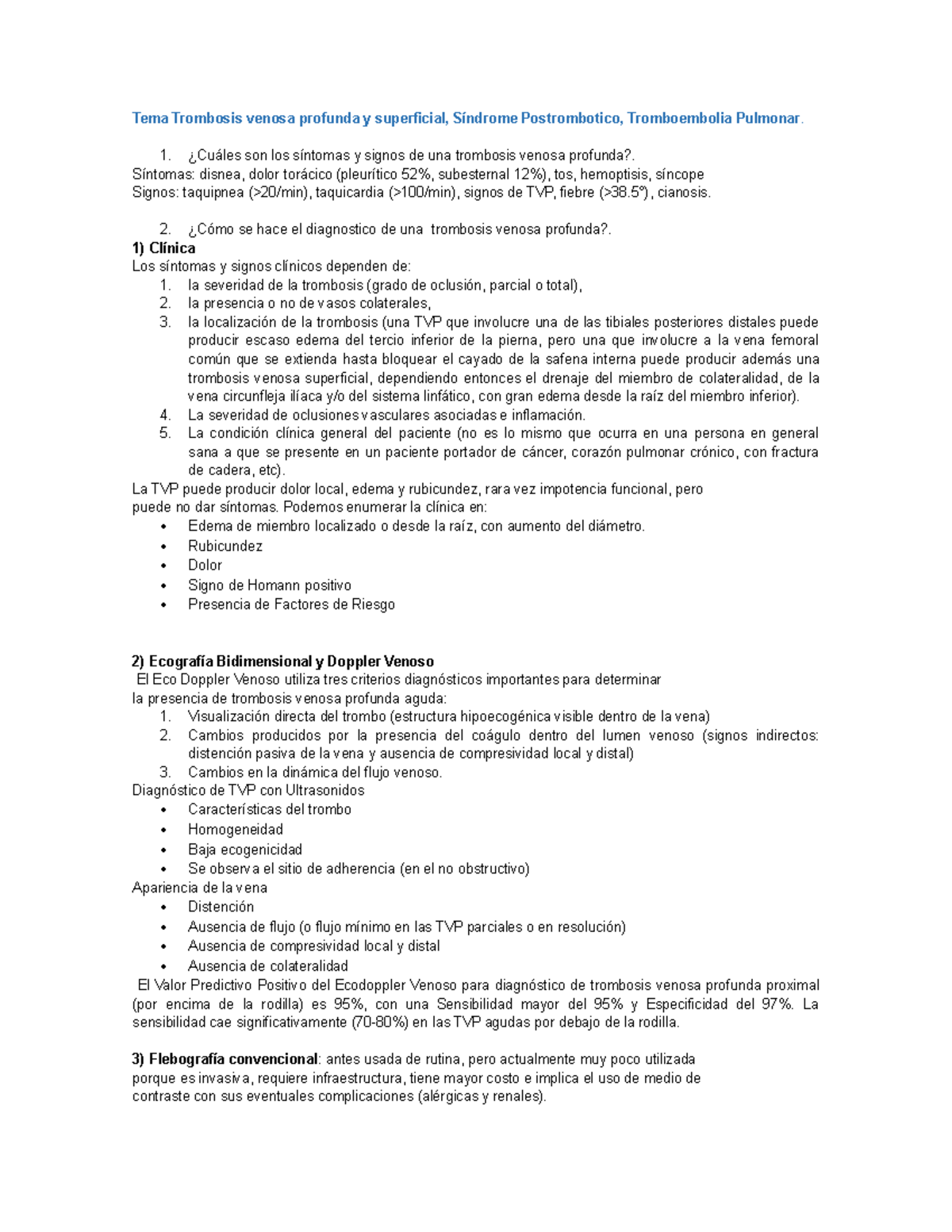 Pélvica tromboflebitis signos de