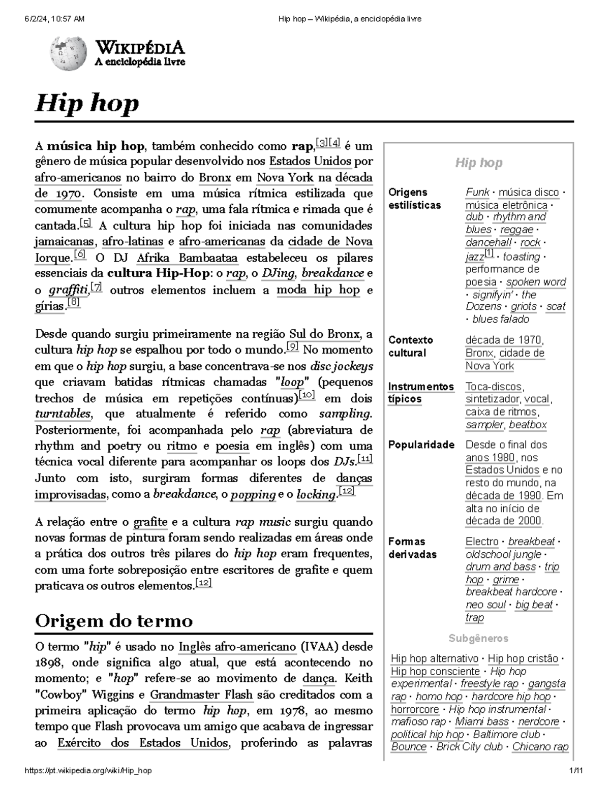 Hip hop – Wikipédia, a enciclopédia livre - Hip hop Origens ...