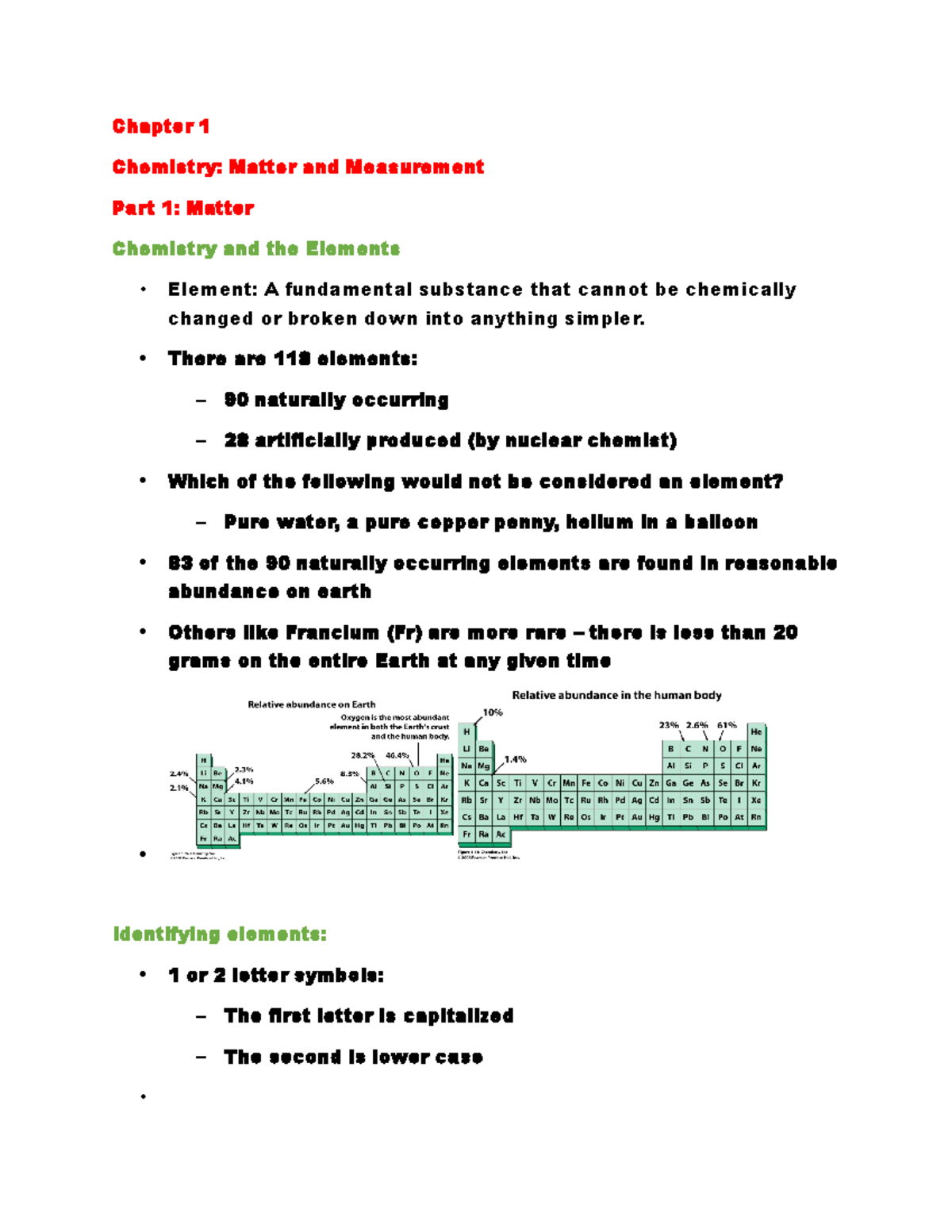 Chapter 1 CHEM 1010 - Lecture Notes 1 - Chapter 1 Chemistry: Matter And ...