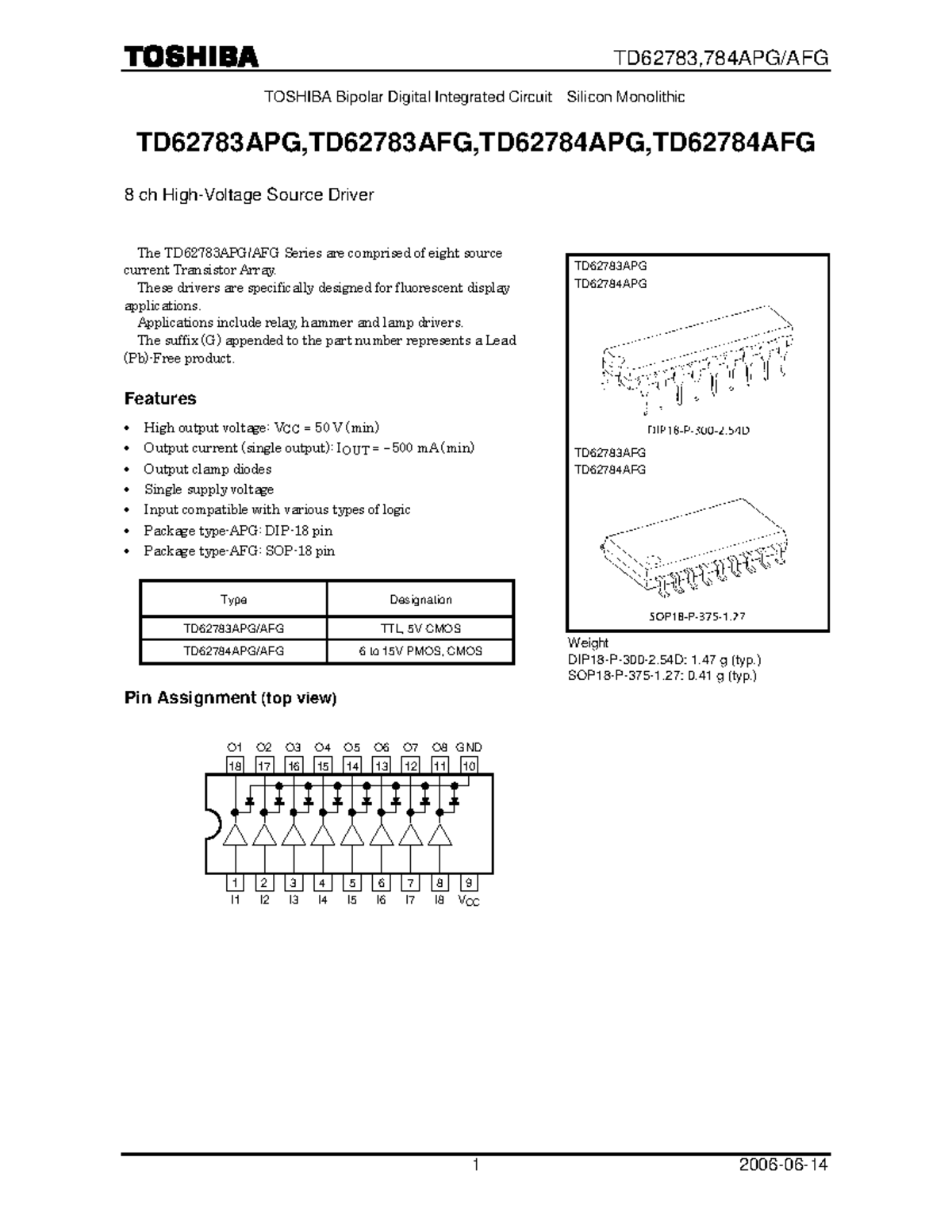 TD62783 APG - Integrado - TOSHIBA Bipolar Digital Integrated Circuit ...