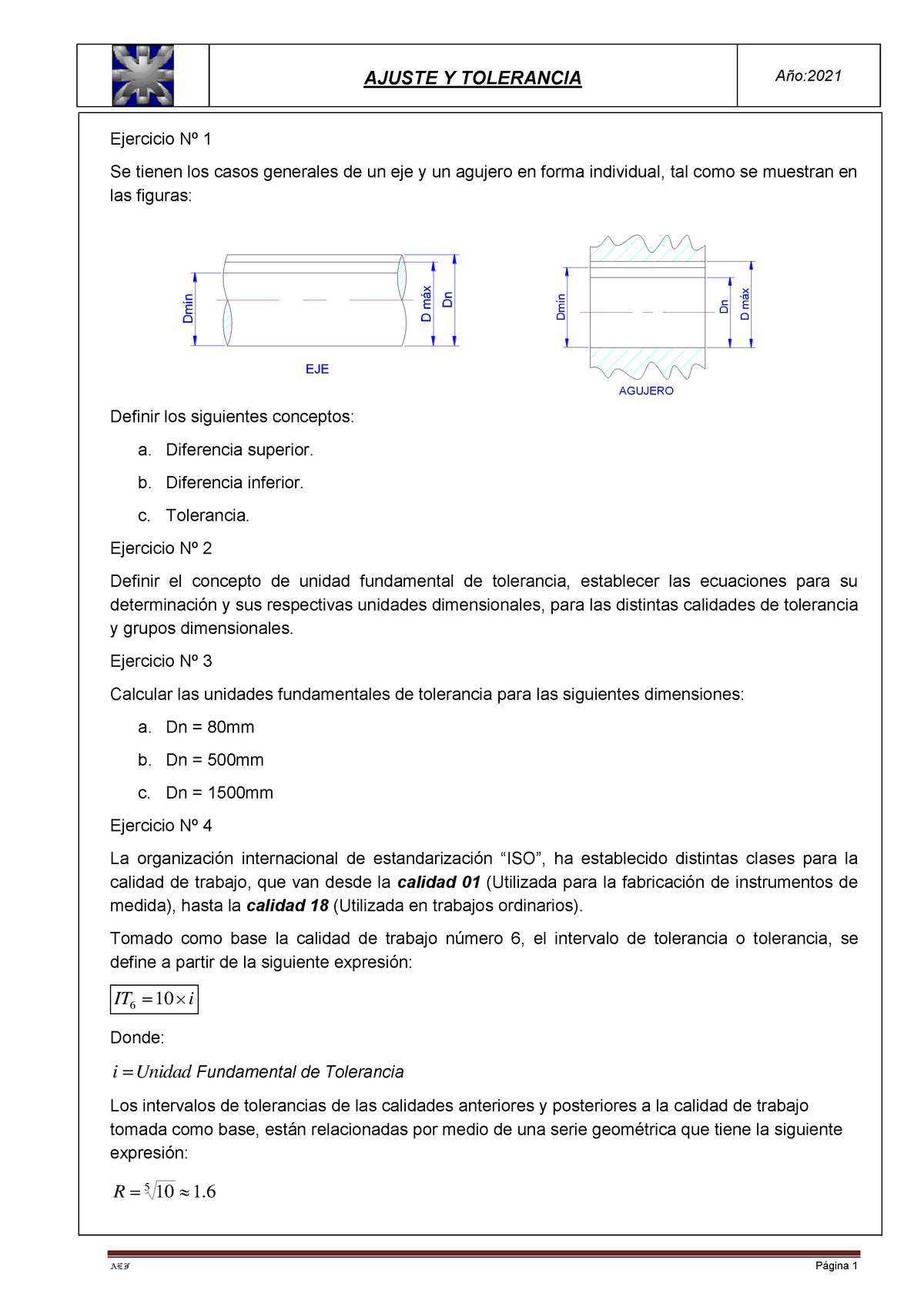 Práctico De Ajuste Y Tolerancia R03-21-tecnología Mecanica- Ingenieria ...