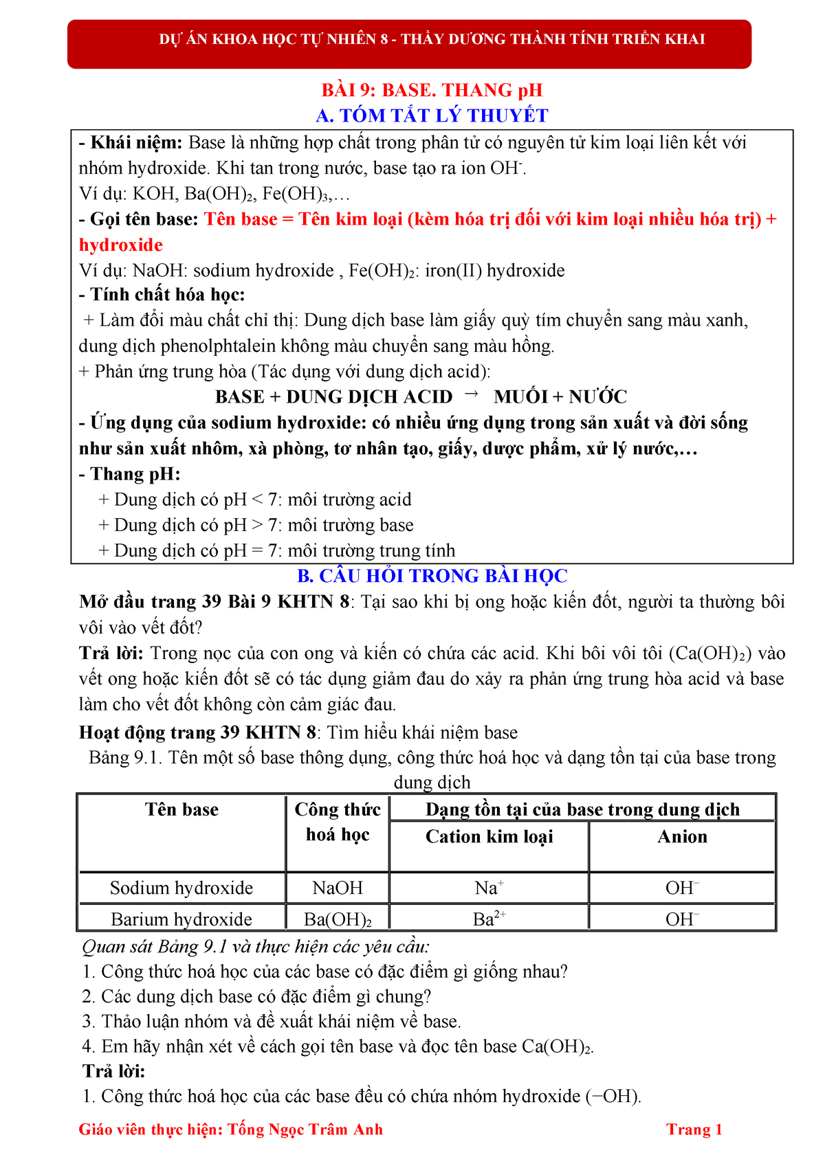 10.Bài 9.Base Và Thang P H.Tống Ngọc Trâm Anhh - BÀI 9: BASE. THANG PH ...