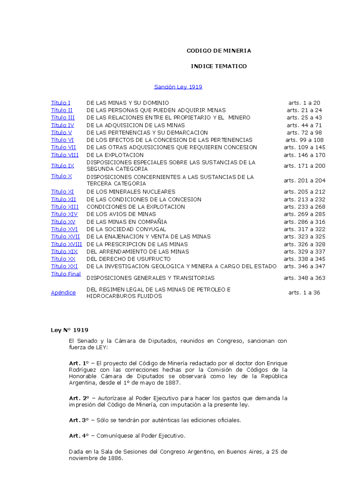 Codigo De Mineria Ley 1919 : GUÍA DE Estudio rec nat mineria – XOXUF
