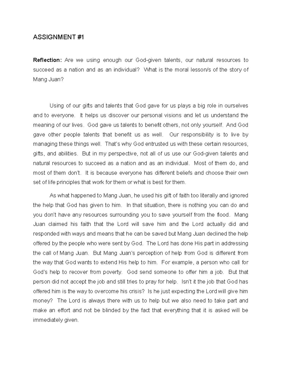 NSTP-CWTS-Assignment#1&2 - ASSIGNMENT Reflection: Are we using enough ...