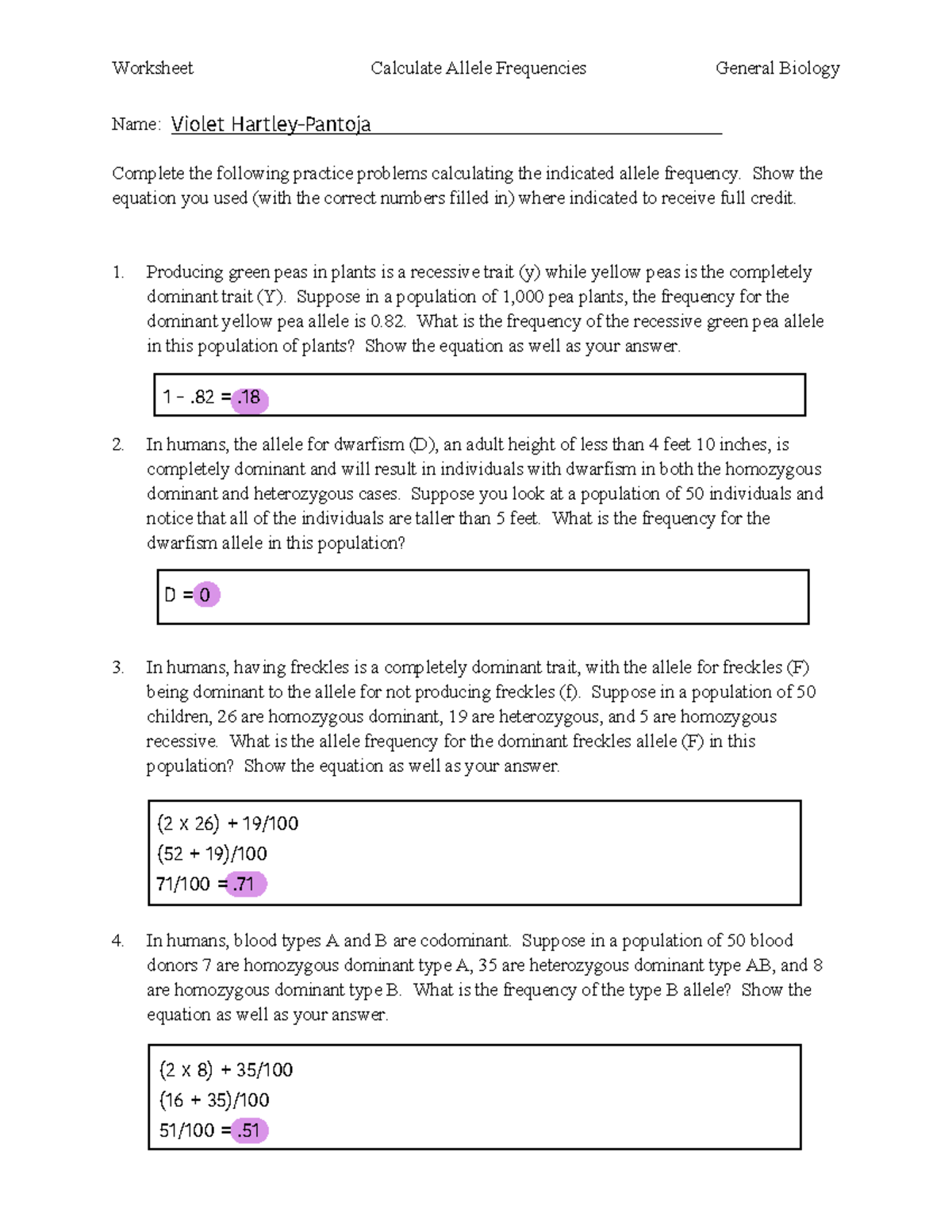 L10+-+fillable+allele+freqency - Worksheet Calculate Allele Frequencies General Biology Name