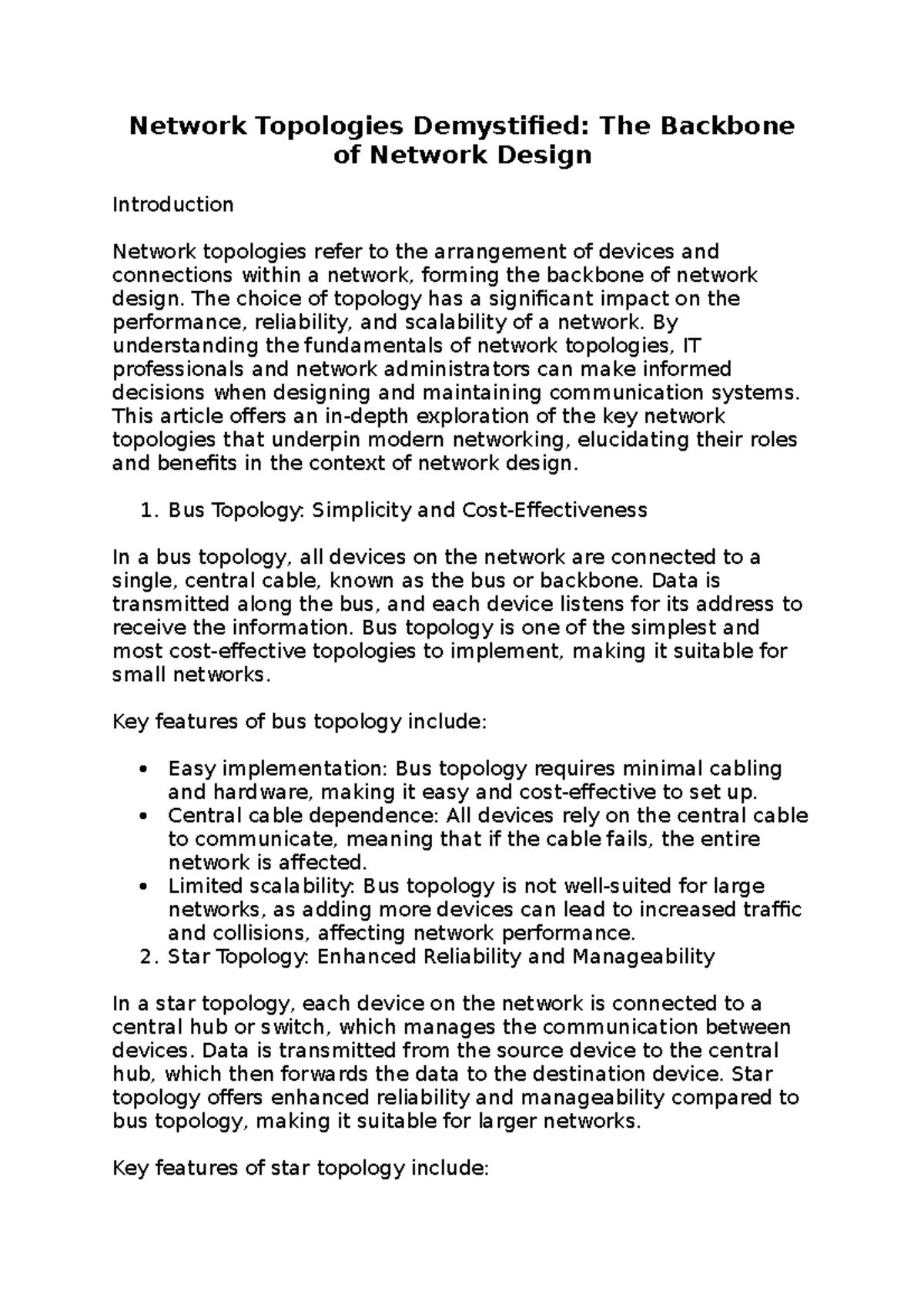 Network Topologies Demystified- The Backbone Of Network Design ...