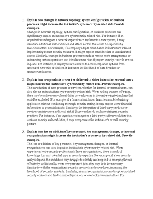 C727 Pacing Guide - Cybersecurity Management (Strategic) - C727 Pacing ...