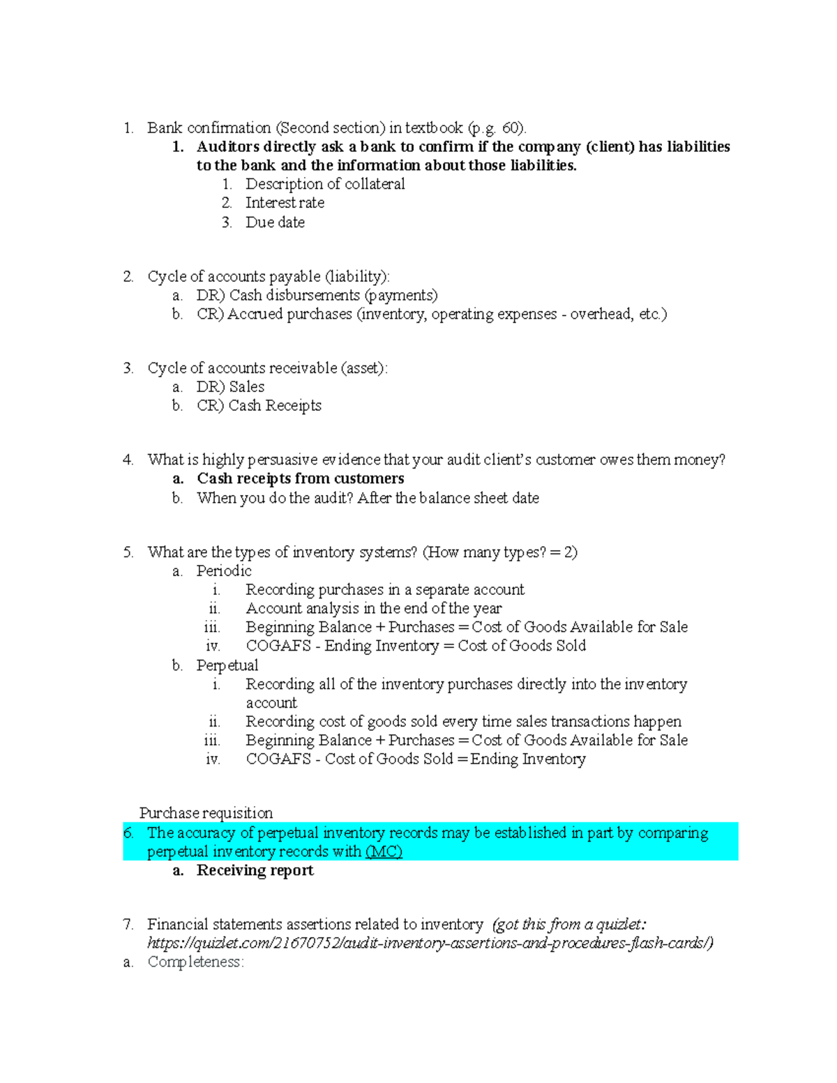 balance sheet definition accounting quizlet